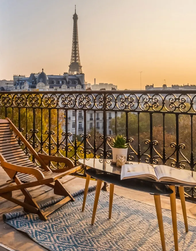 View from a balcony from a room in Hotel de Crillon.