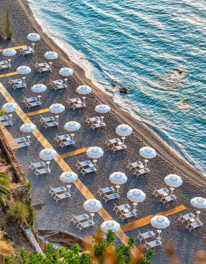 Private beach at the Borgo Santandrea.