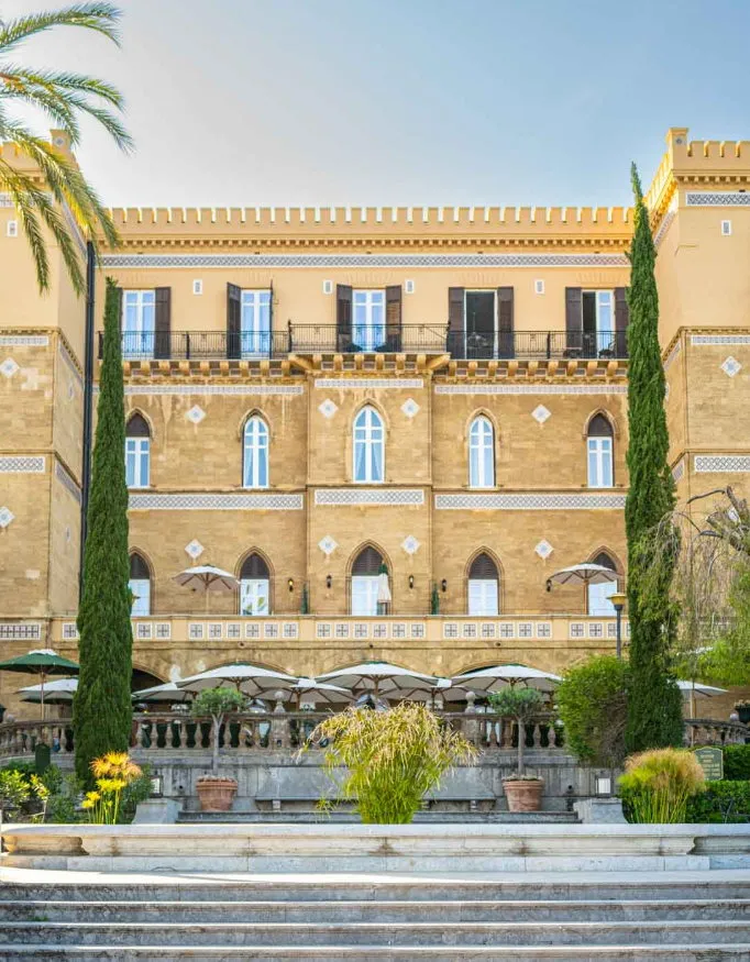 Exterior of the Villa Igiea, a Rocco Forte Hotel.