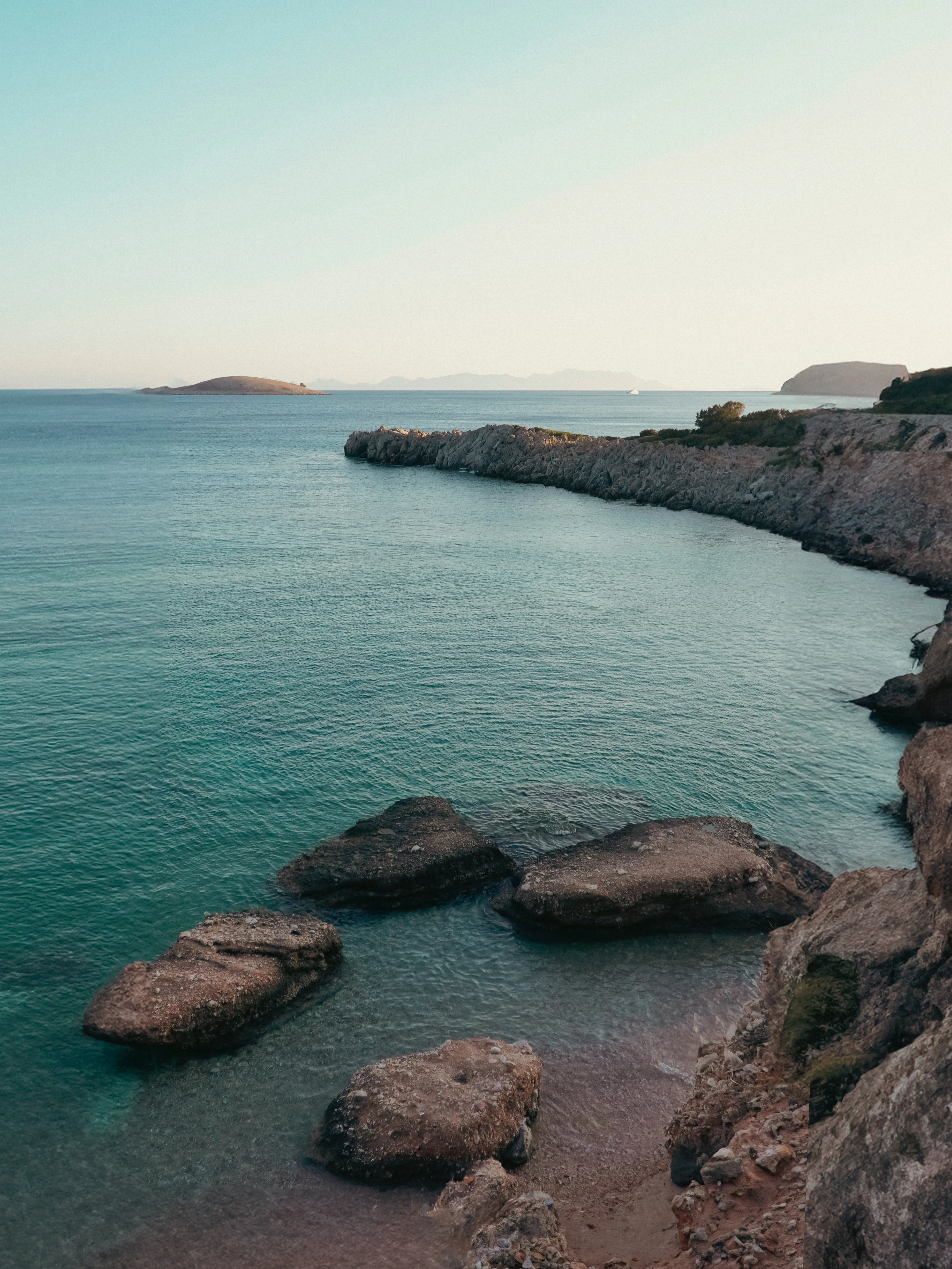Aegean sea with crystal clear water.