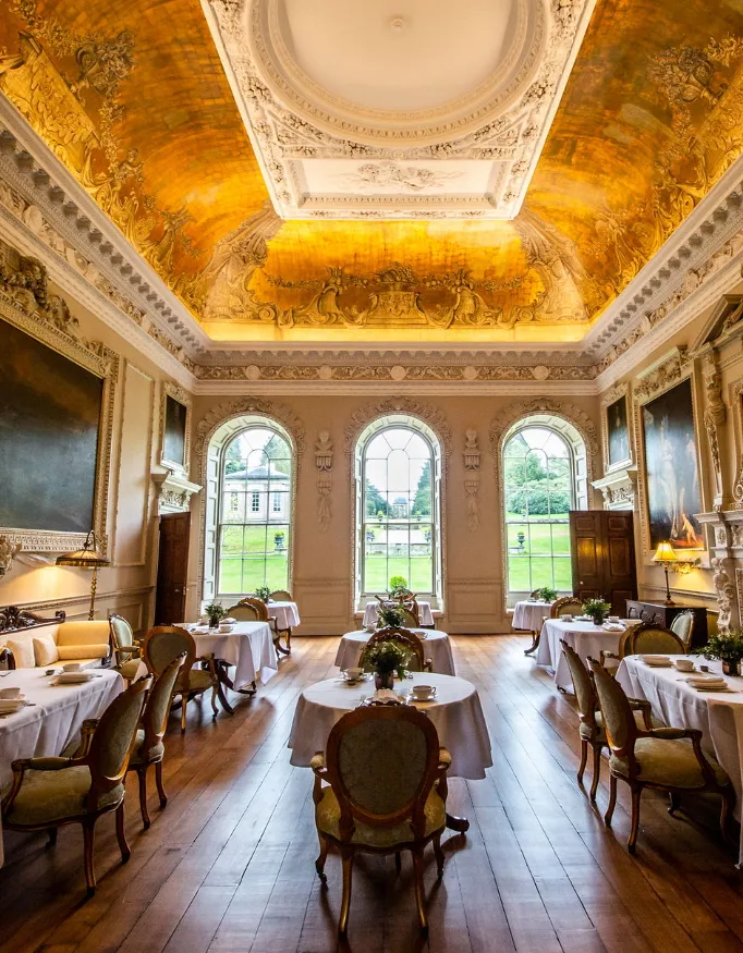 Restaurant in an old environment at the Hawkstone Hall & Gardens, Spa & Gym.