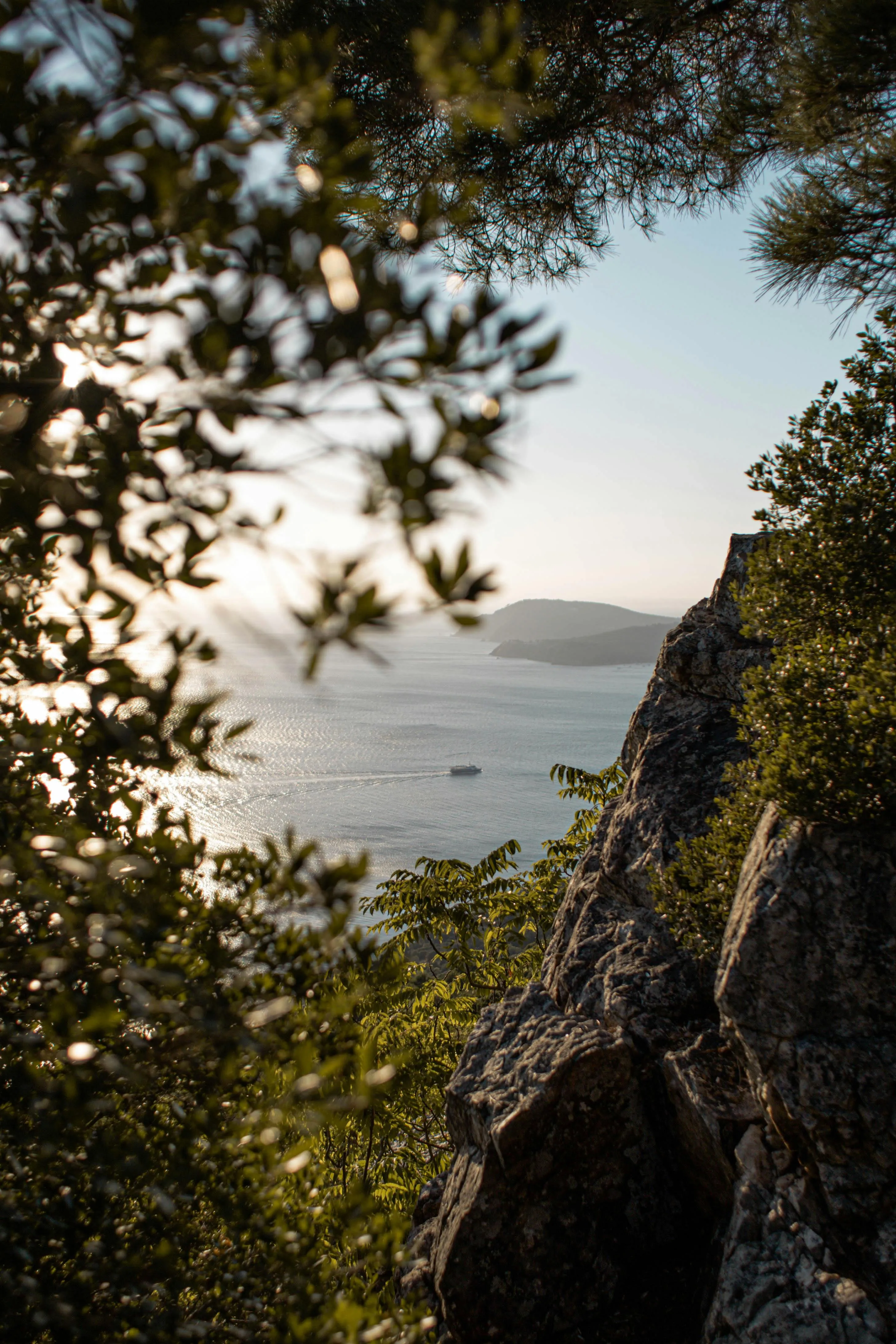 A view from a mountain overseeing the sea in Turkey.