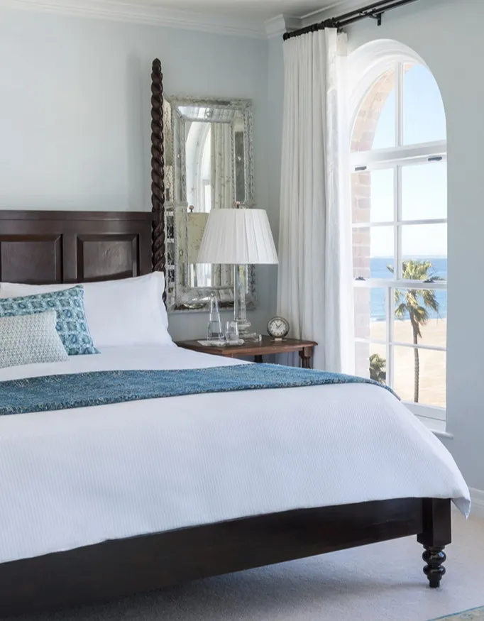 A luxury room at Hotel Casa del Mar with a beautiful view.