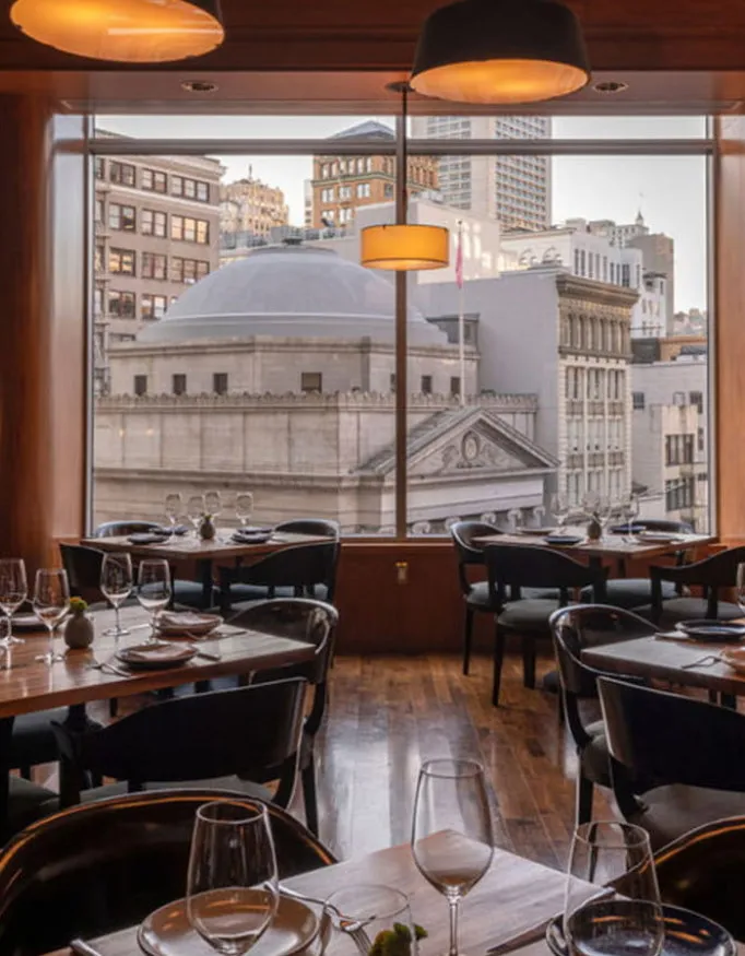 Restaurant at the Four Seasons Hotel San Francisco.