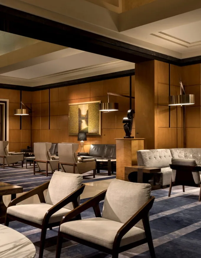 The lounge at the Four Seasons Hotel San Francisco.