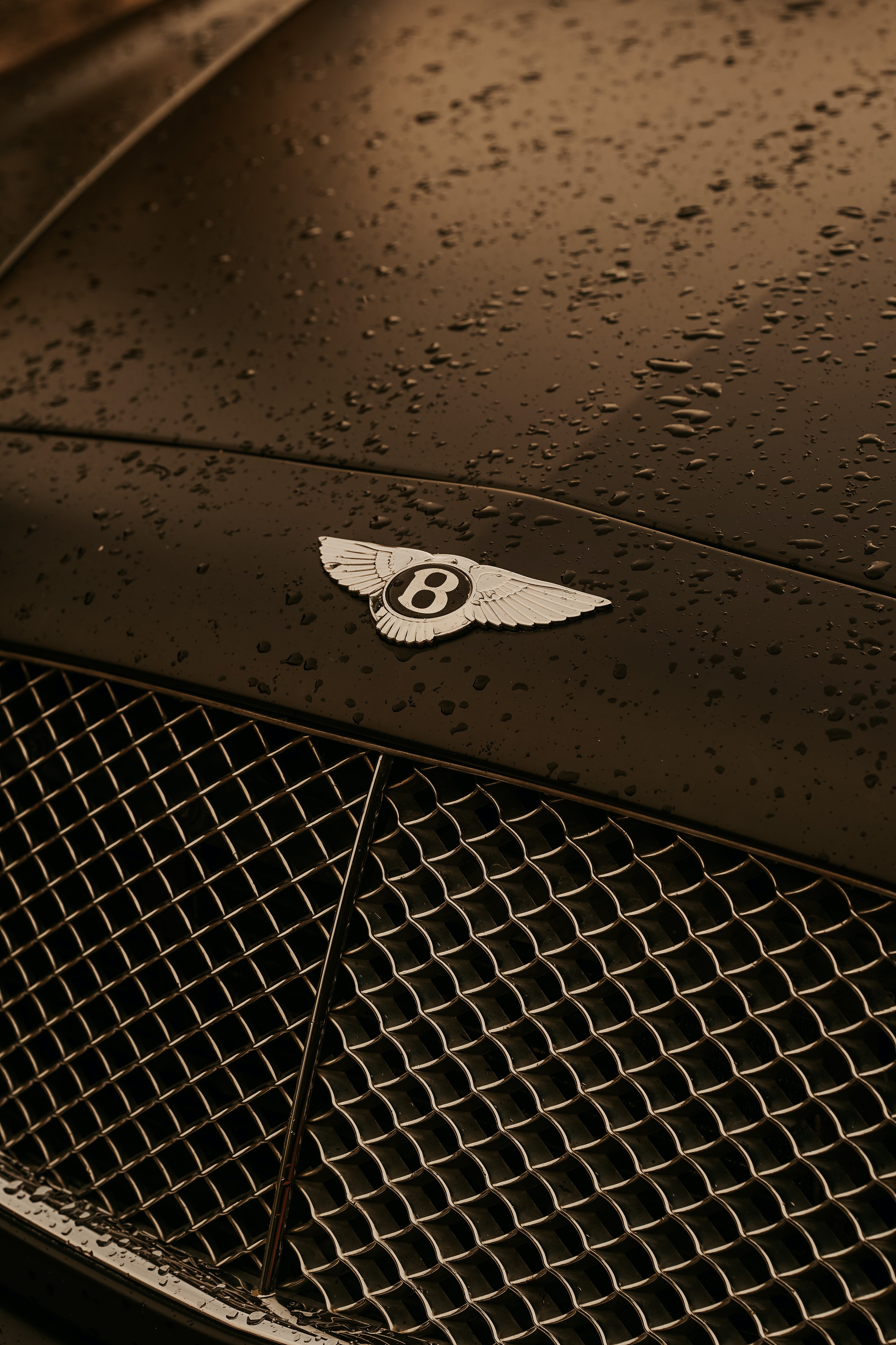 Close-up of a Bentley car.