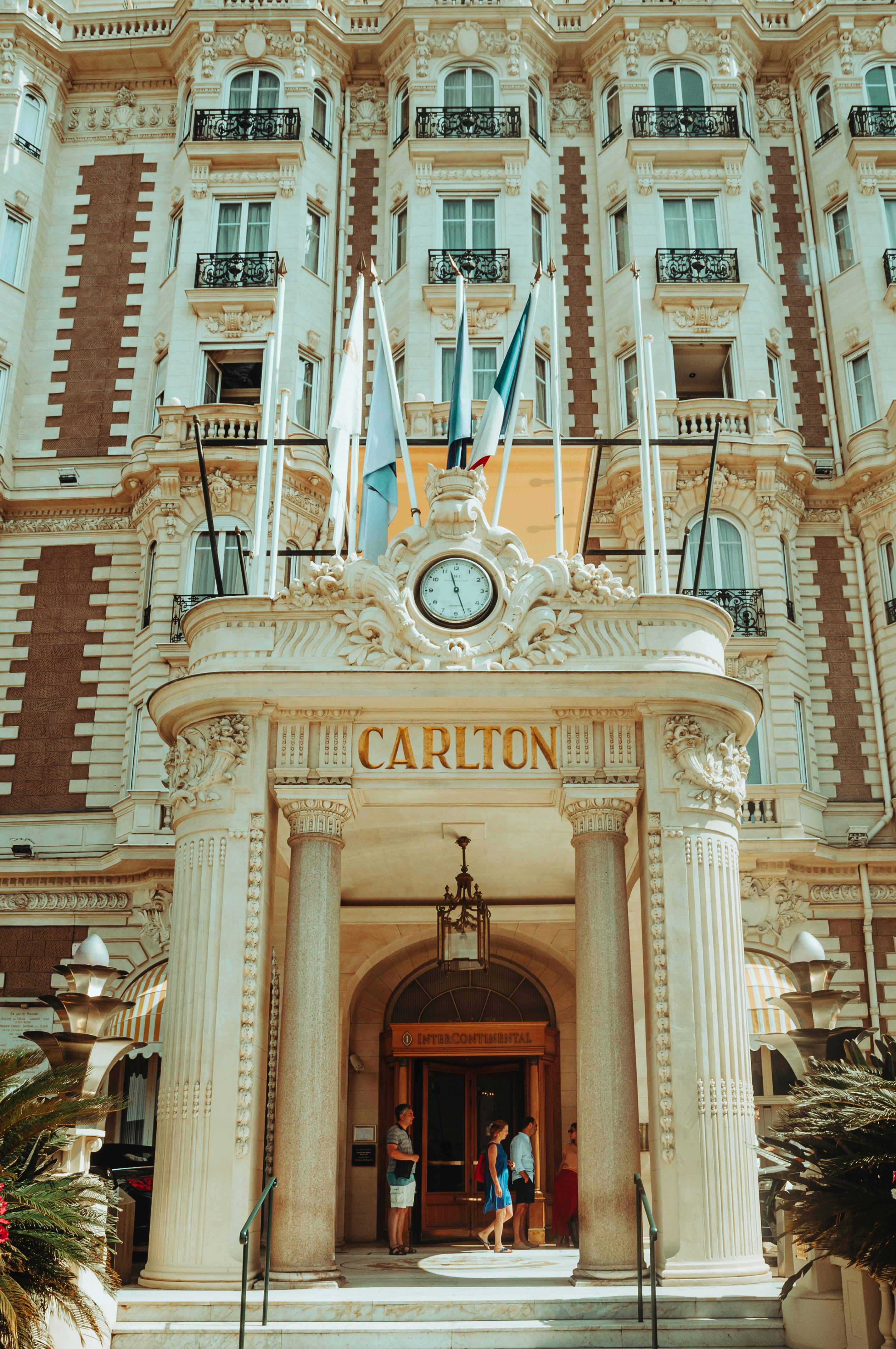 Front of the hotel Carlton in Cannes.