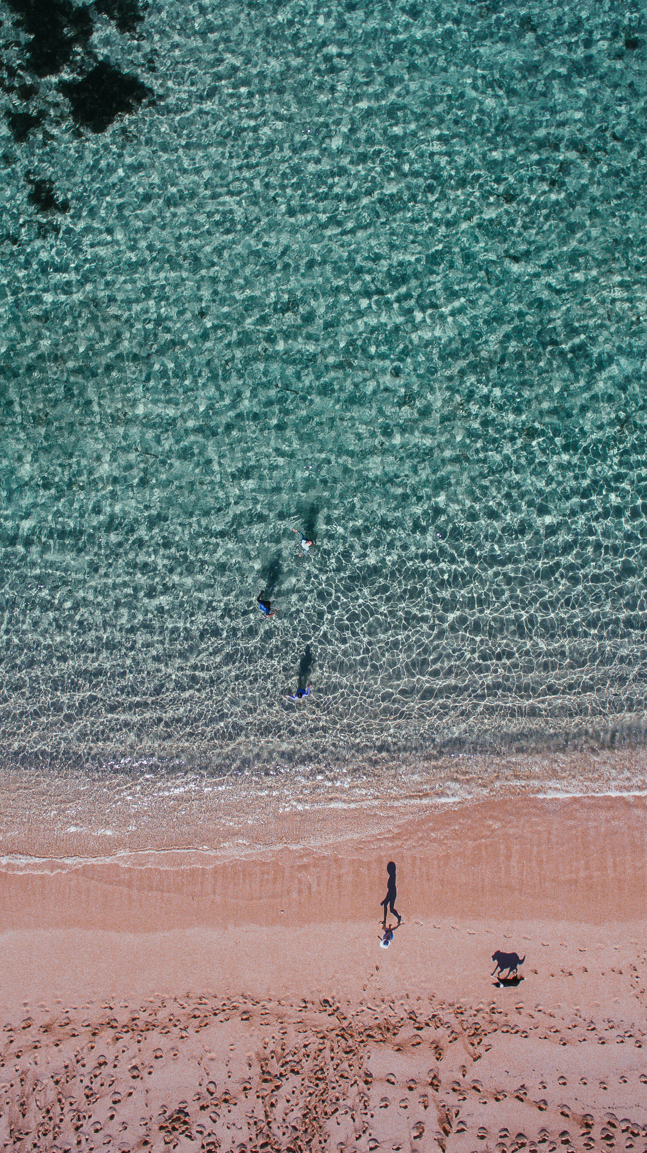 Beach from above. Warm glow.