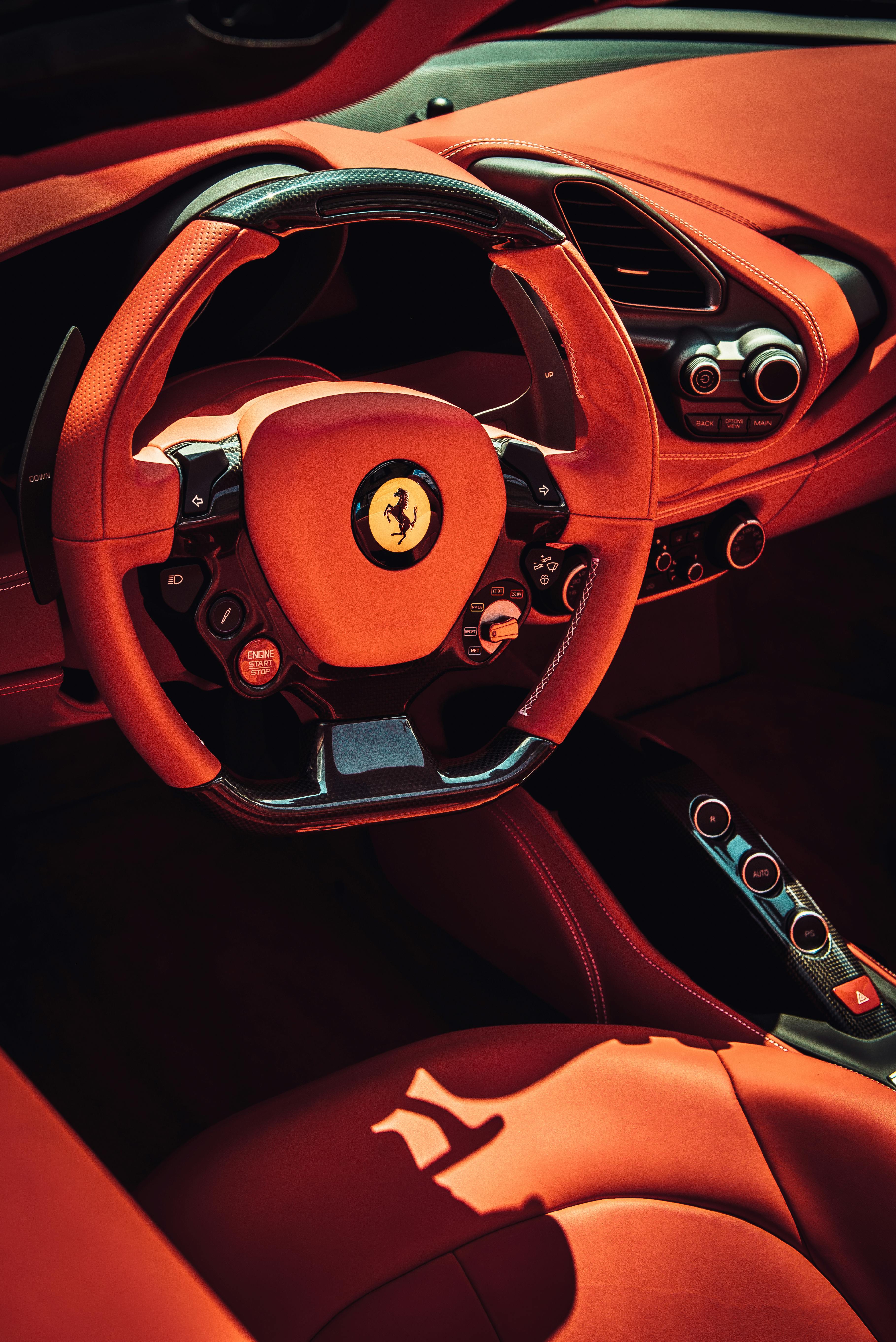 Interior of a ferrari.