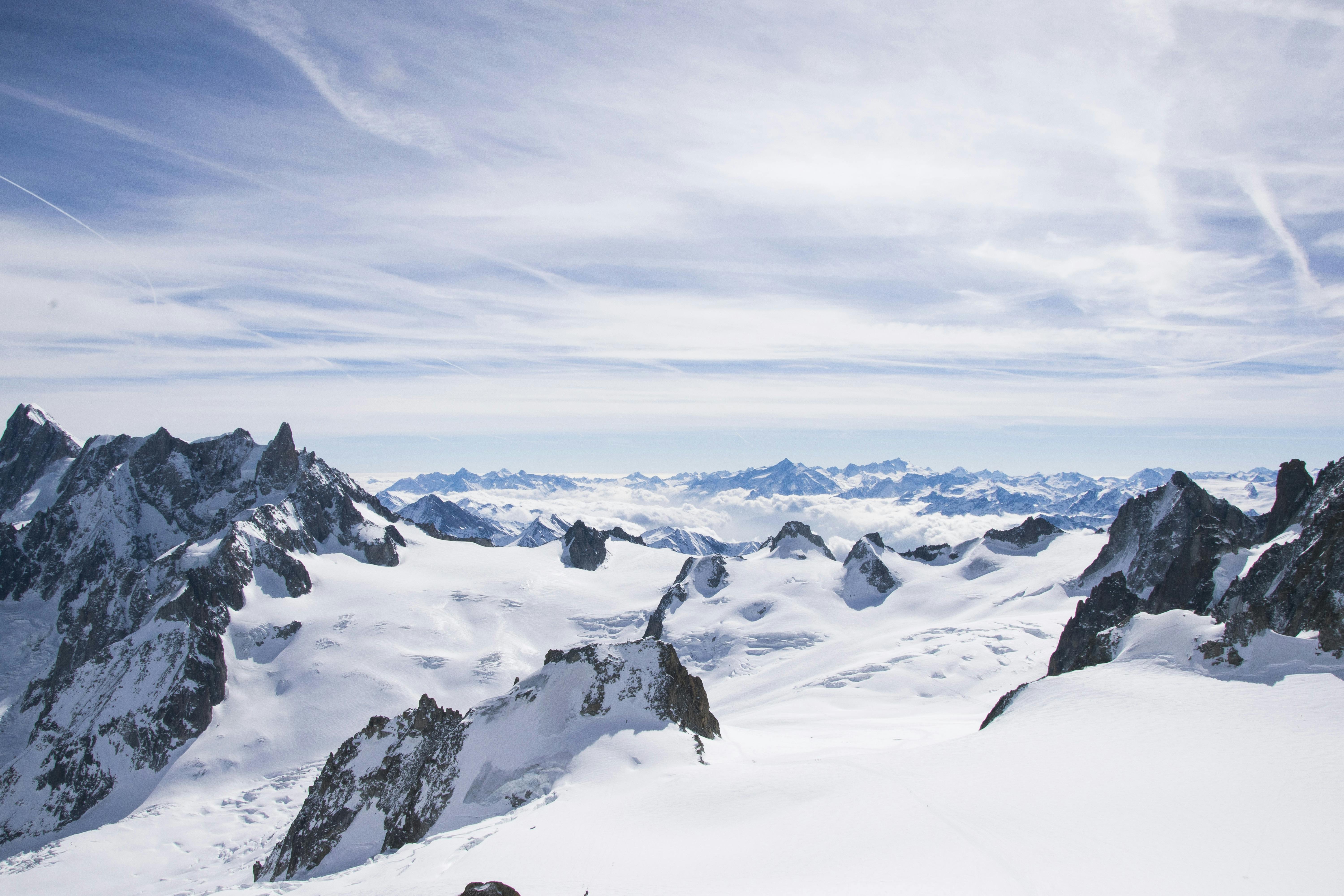 The mighty Alps covered in snow.