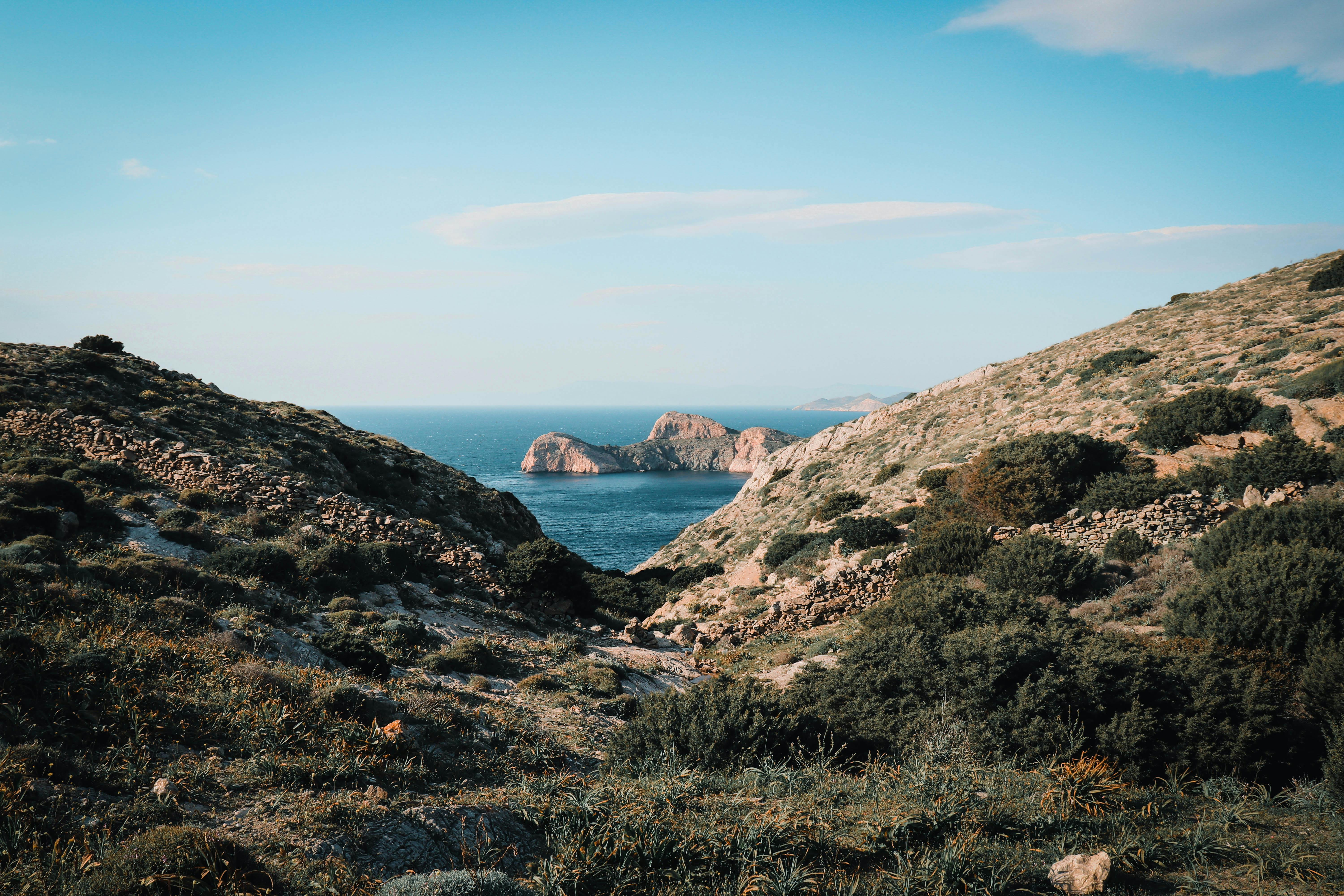 View of Greek coastline