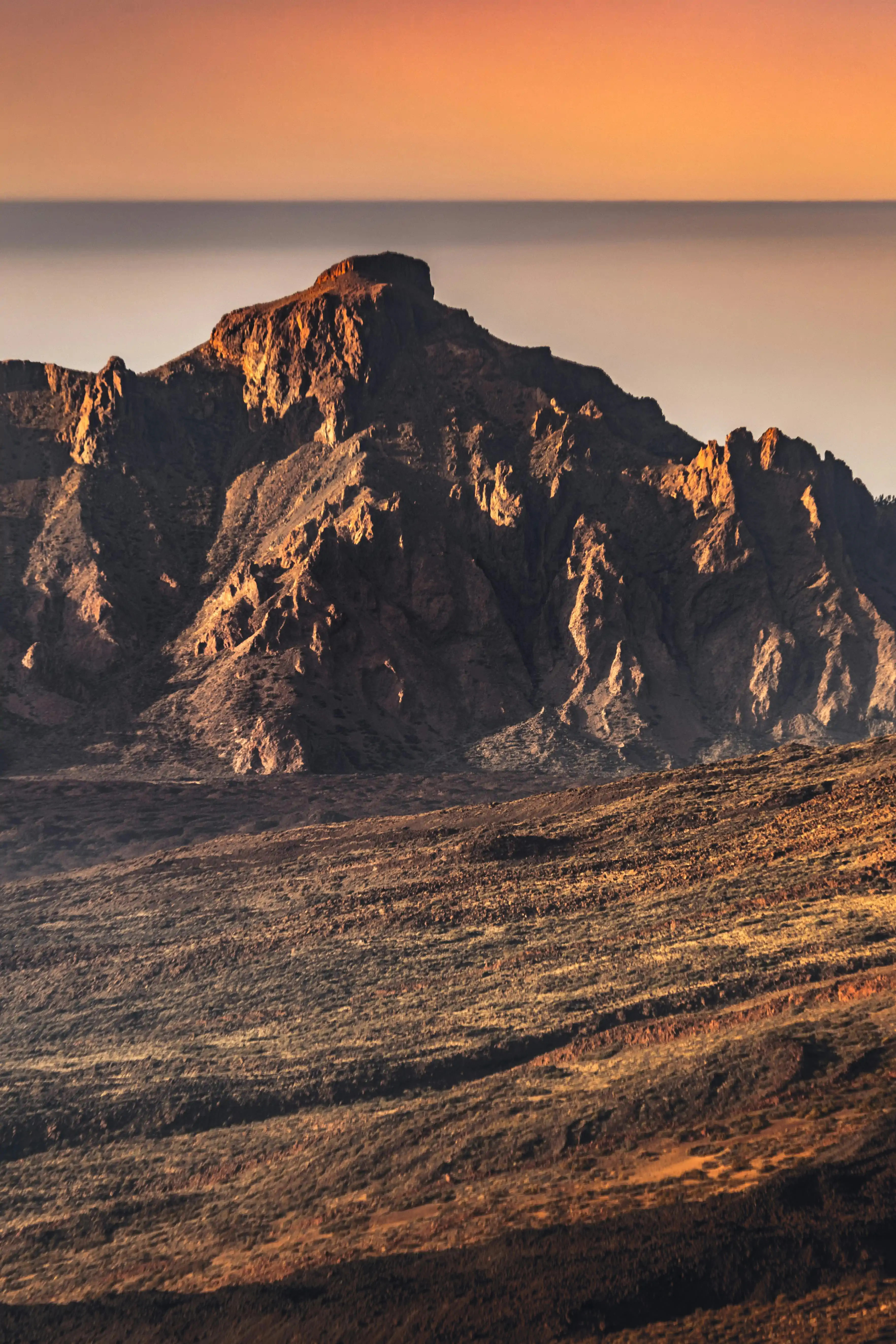 Teide national park during sunset