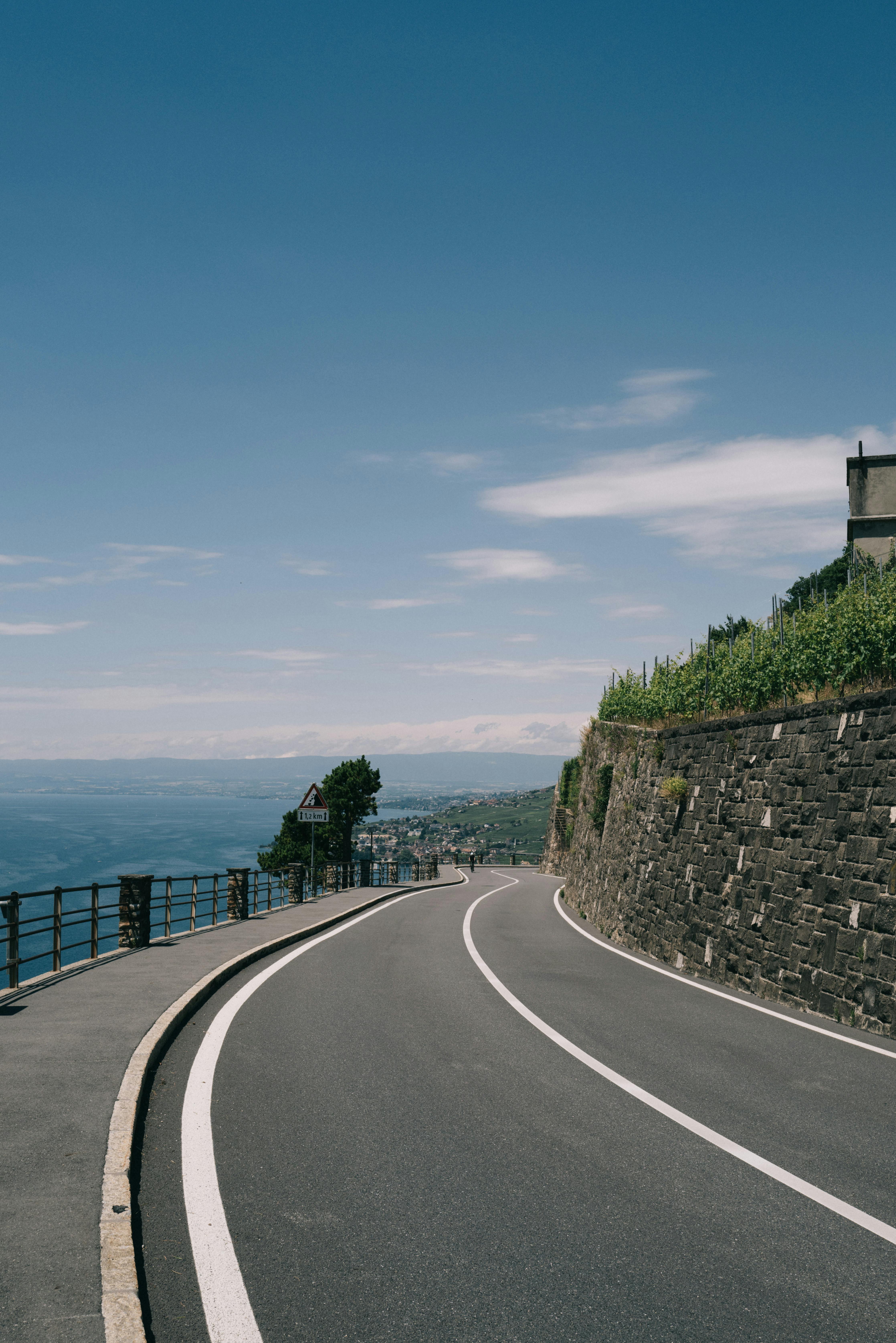A curvy road in Switzerland