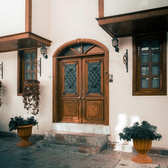 A door to a house.