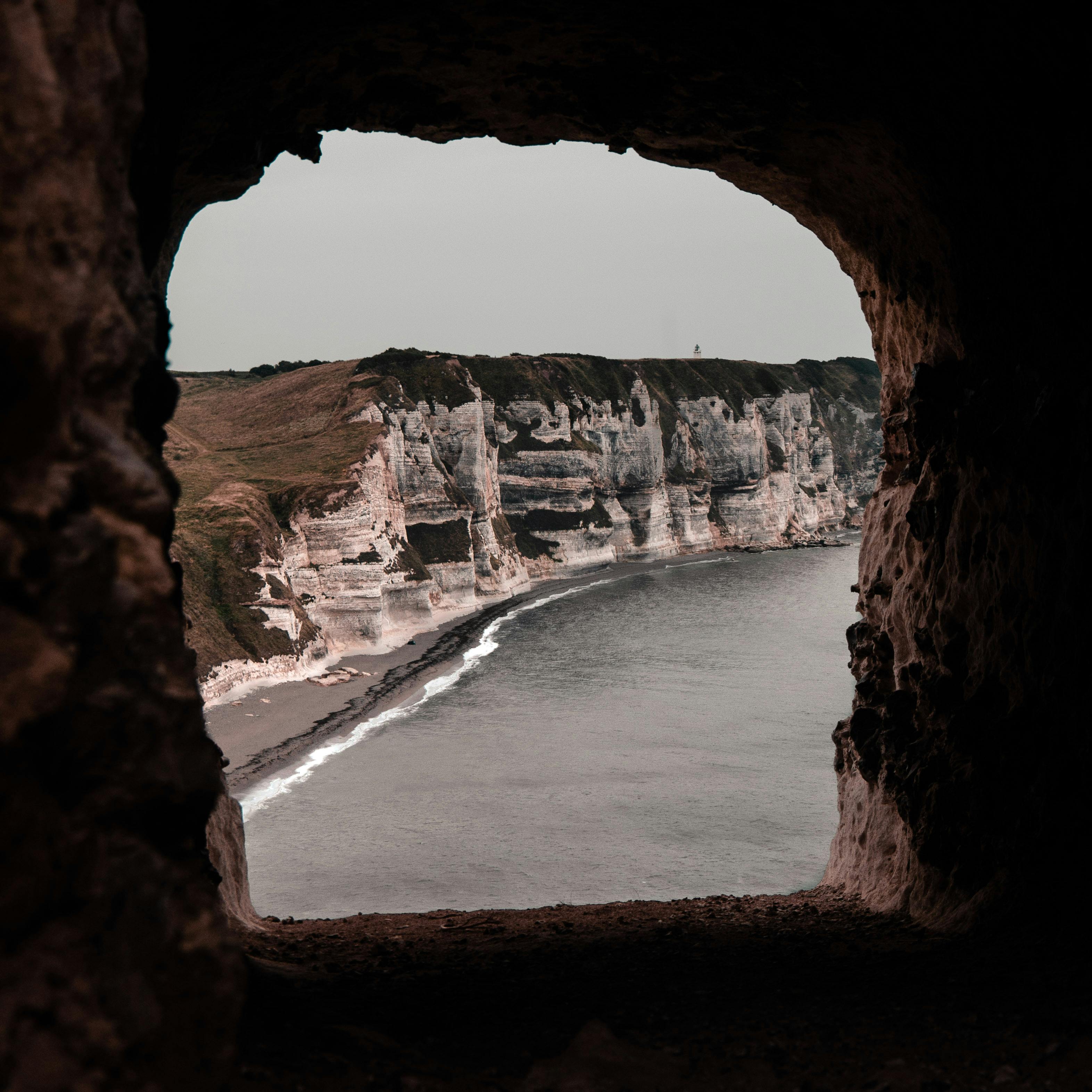 View on the cliffs of the coastline of France.