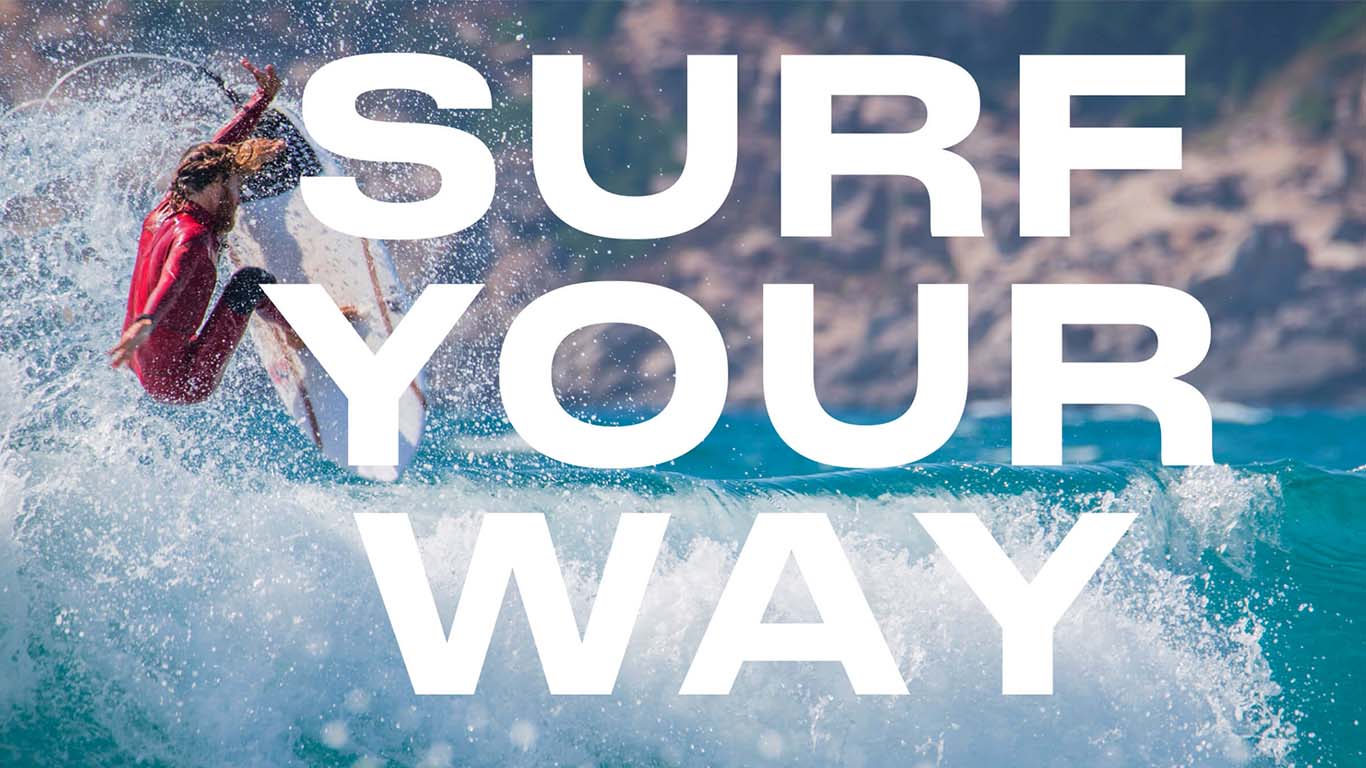 Surfer riding a wave