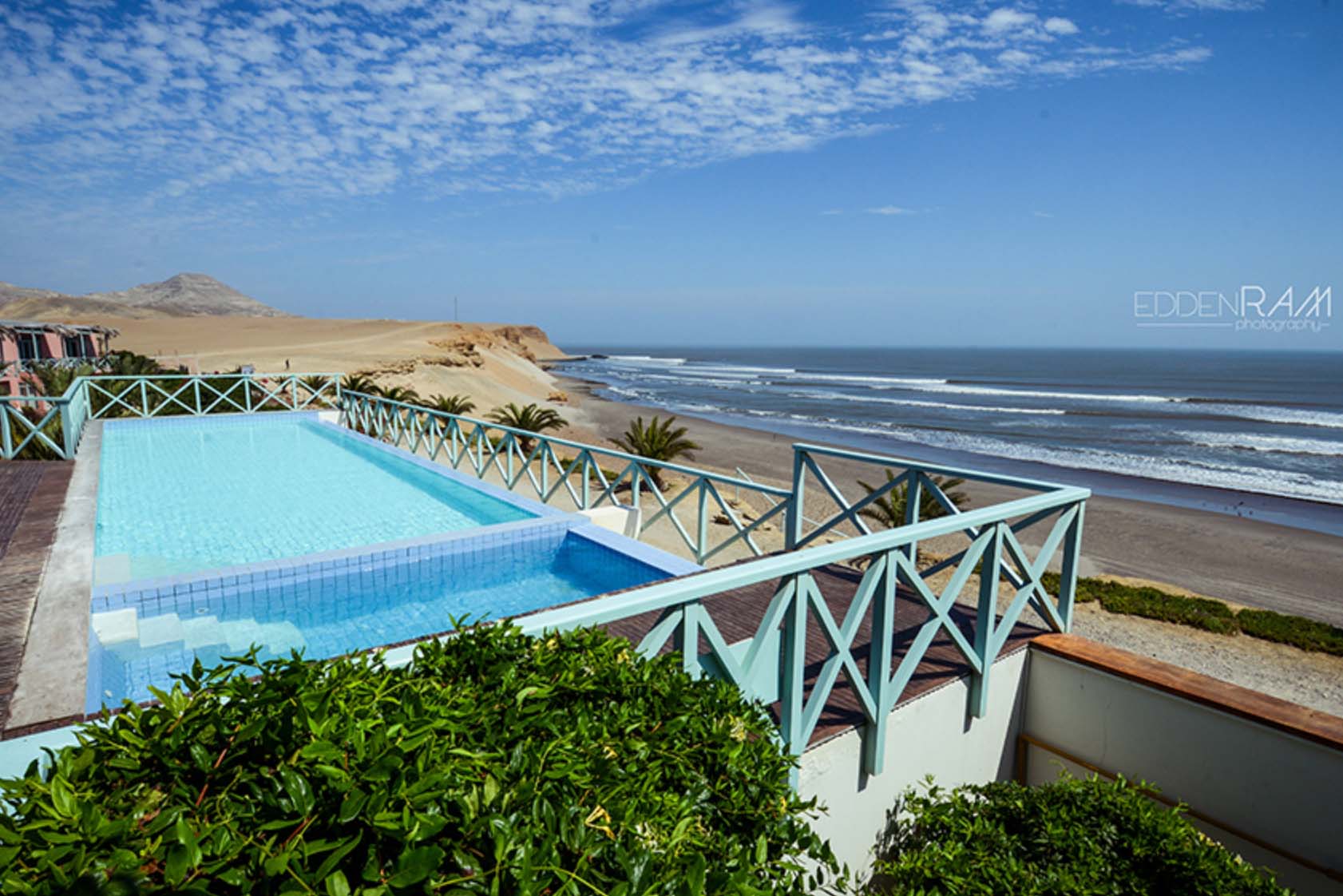 a pool in a surf camp