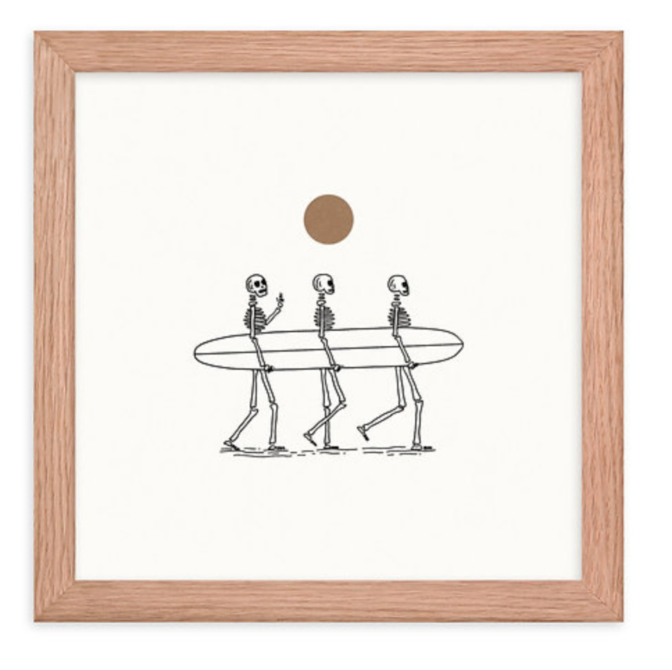 Surf Skeletons - Framed poster
