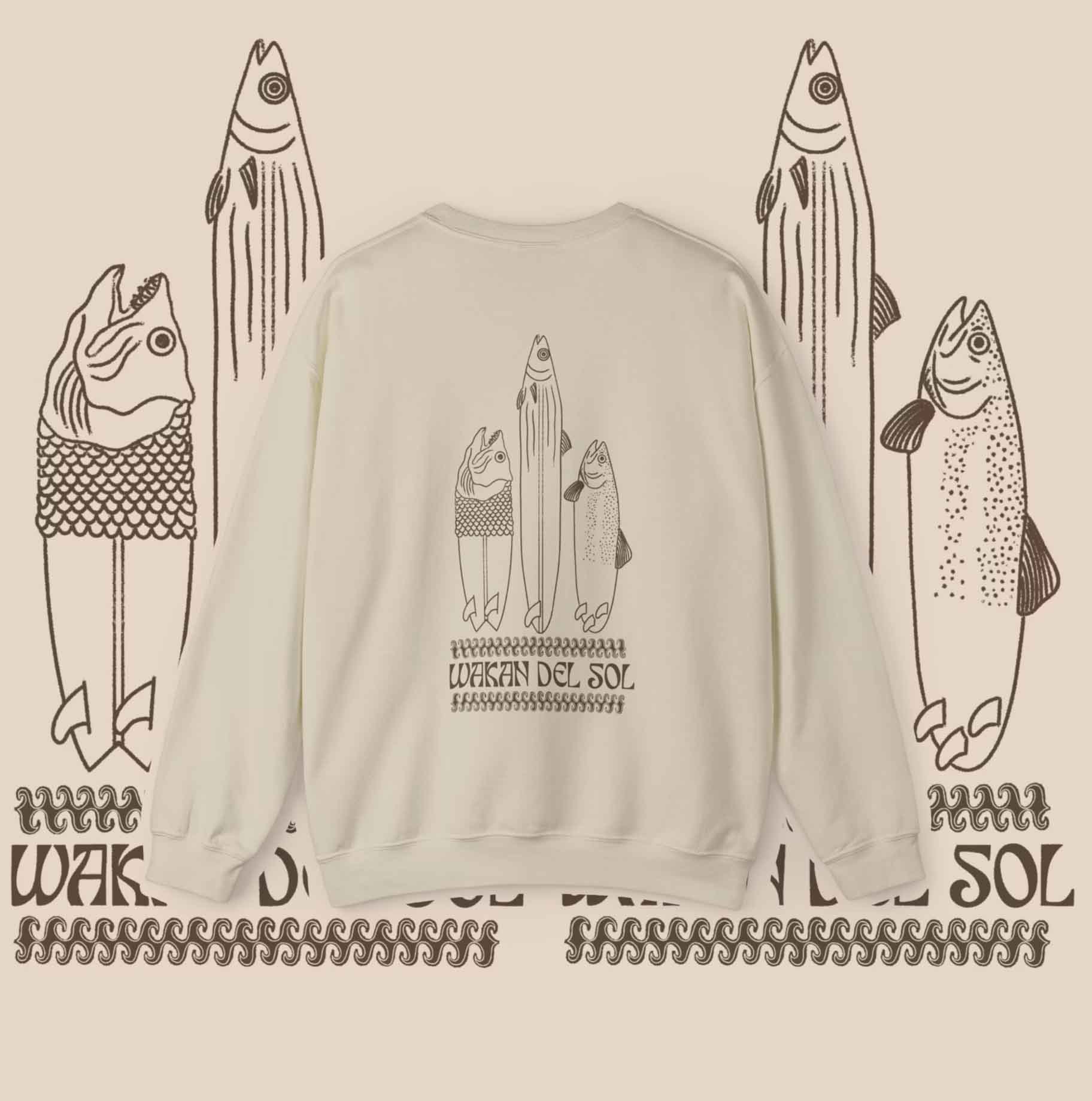 a surf vibe illustration on a hoodie