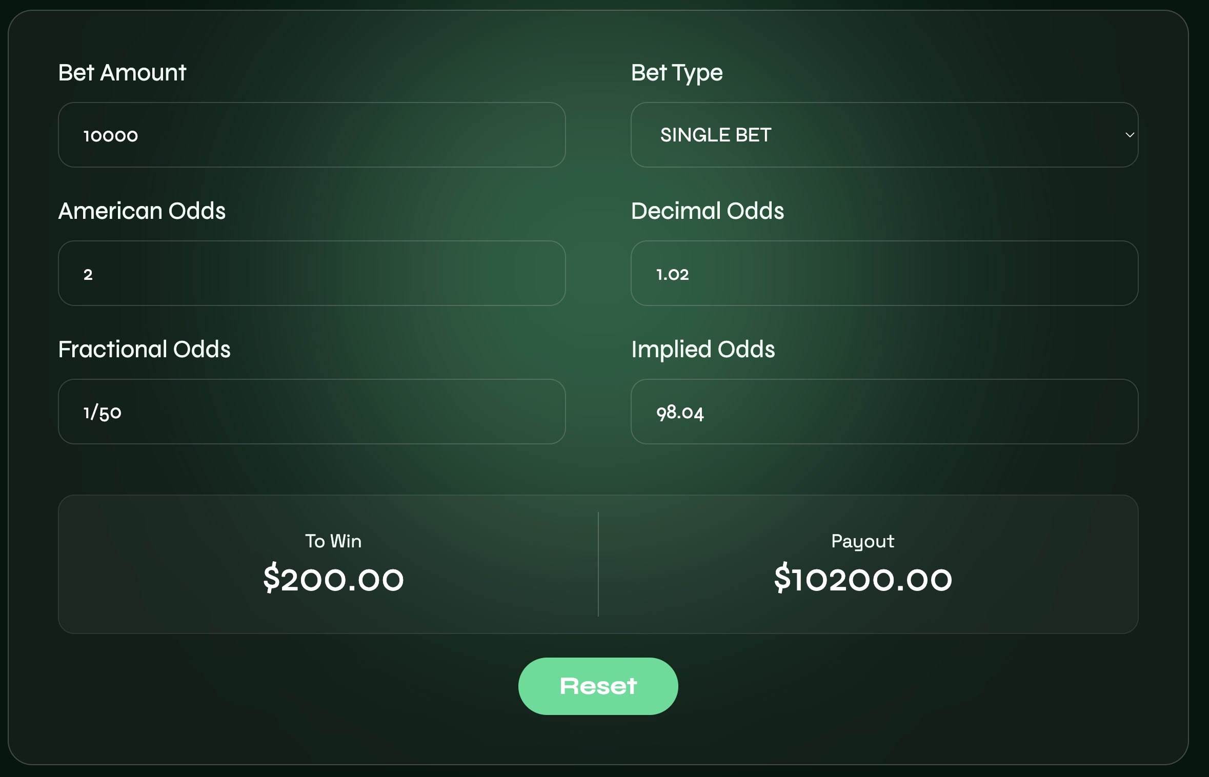 Betting Odds Calculator & Converter