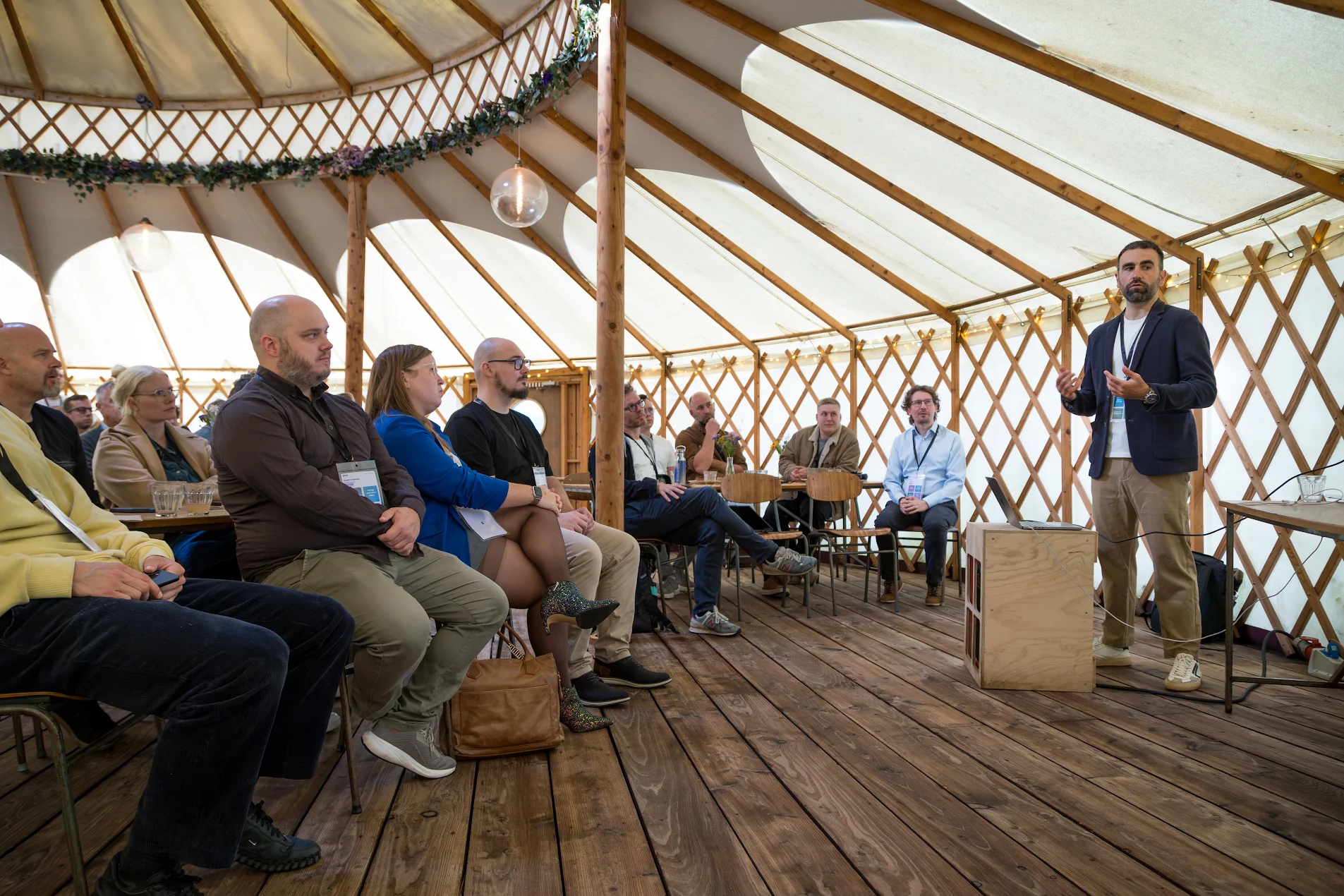 The yurt venue of the Ento Customer Summit