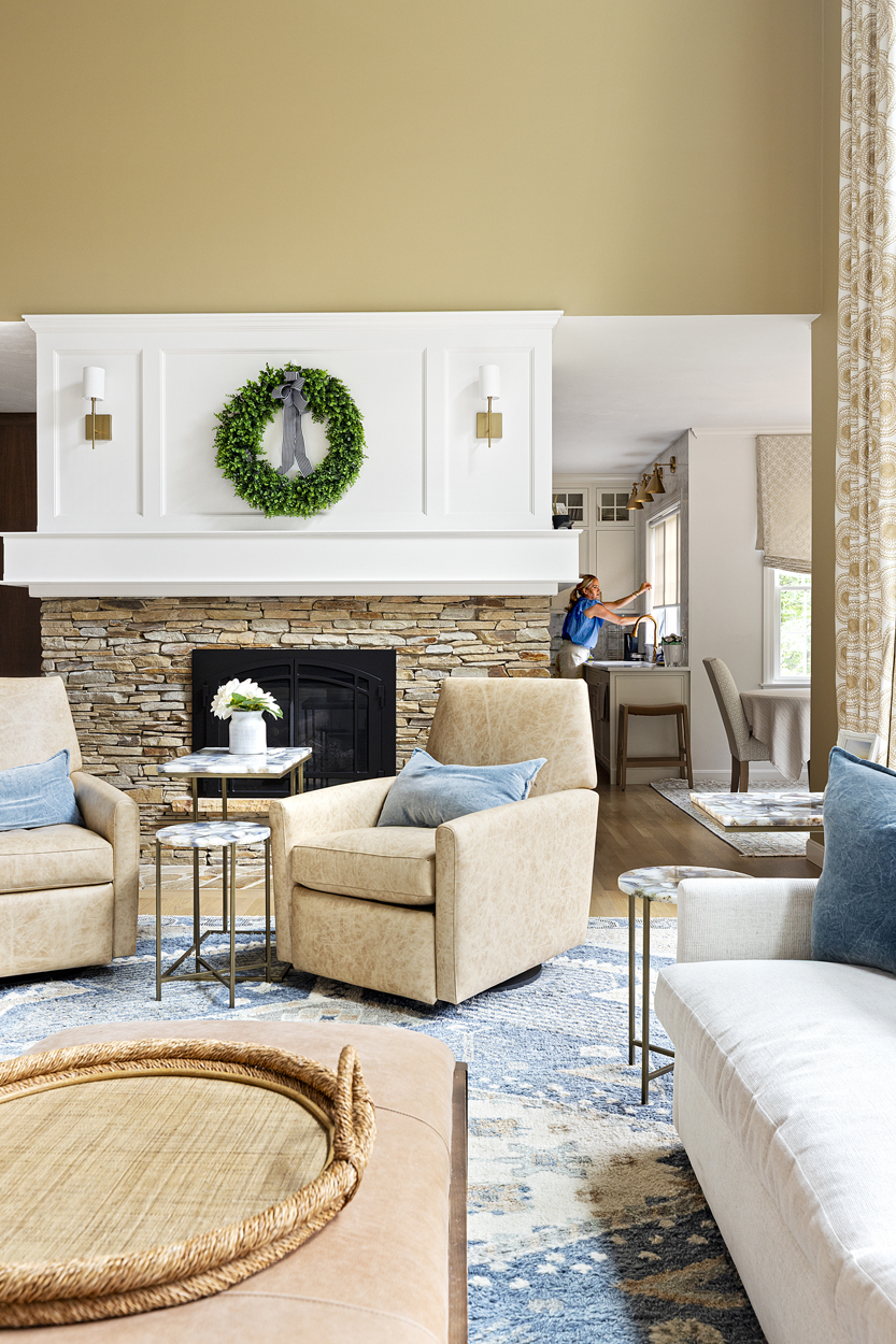 The walls were refreshed in a warm beige glow, and the window trim was painted a crisp white from what was just white throughout the room