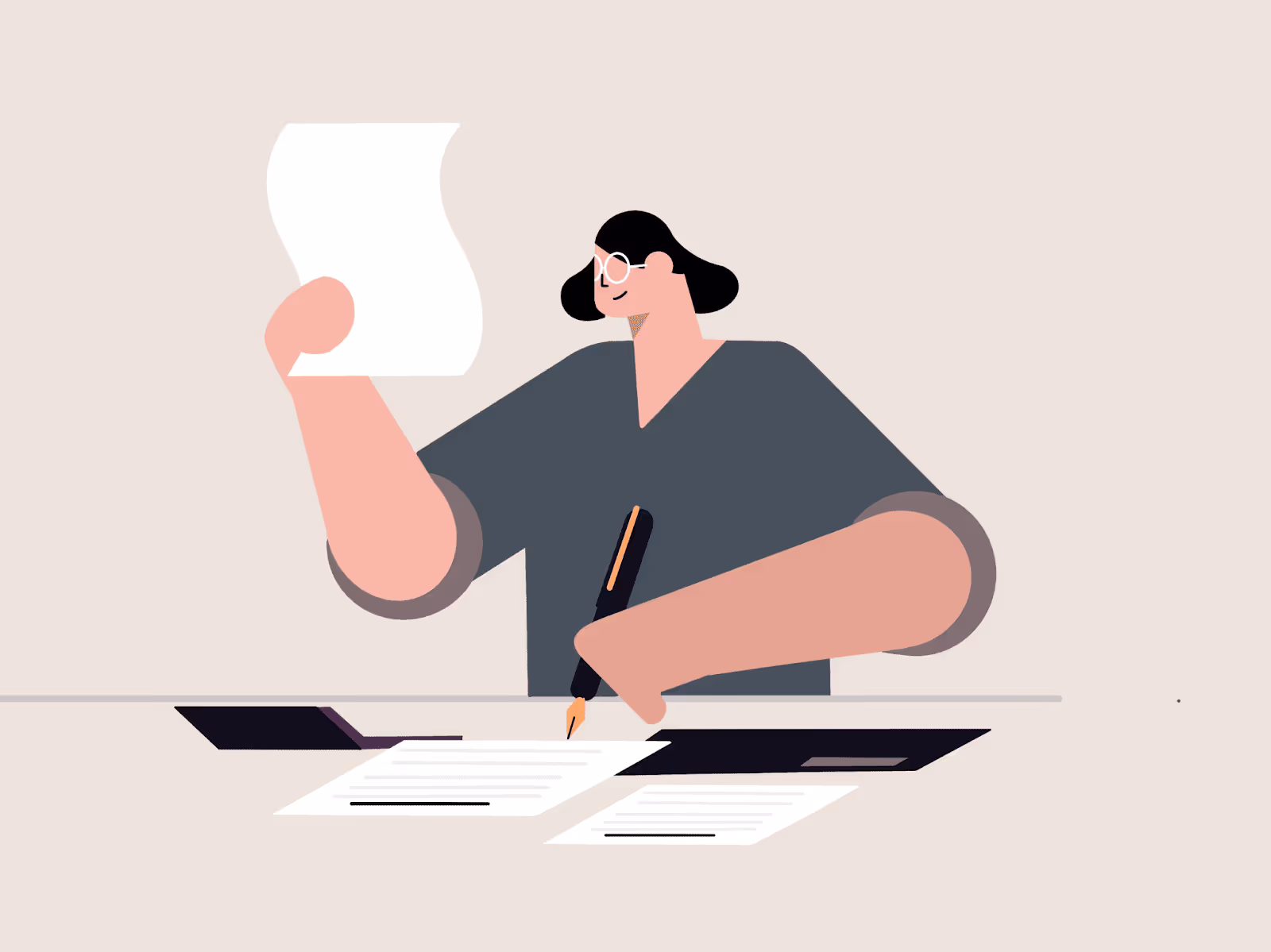 An accountant working at her desk