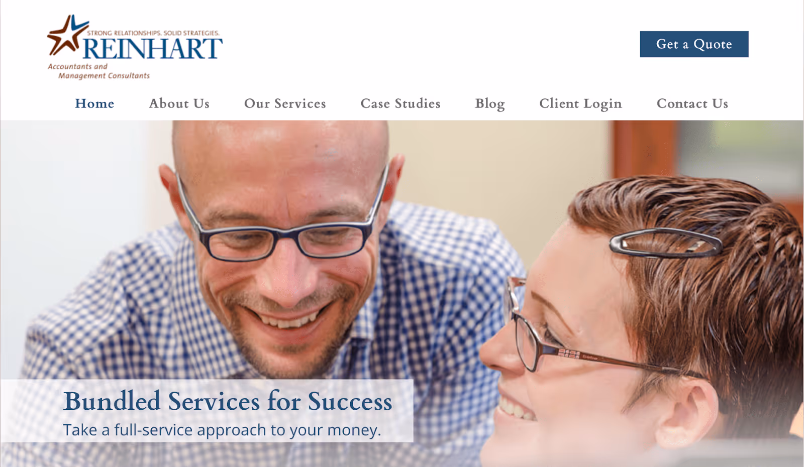 A screenshot of an accounting firm website with a bundle proposal