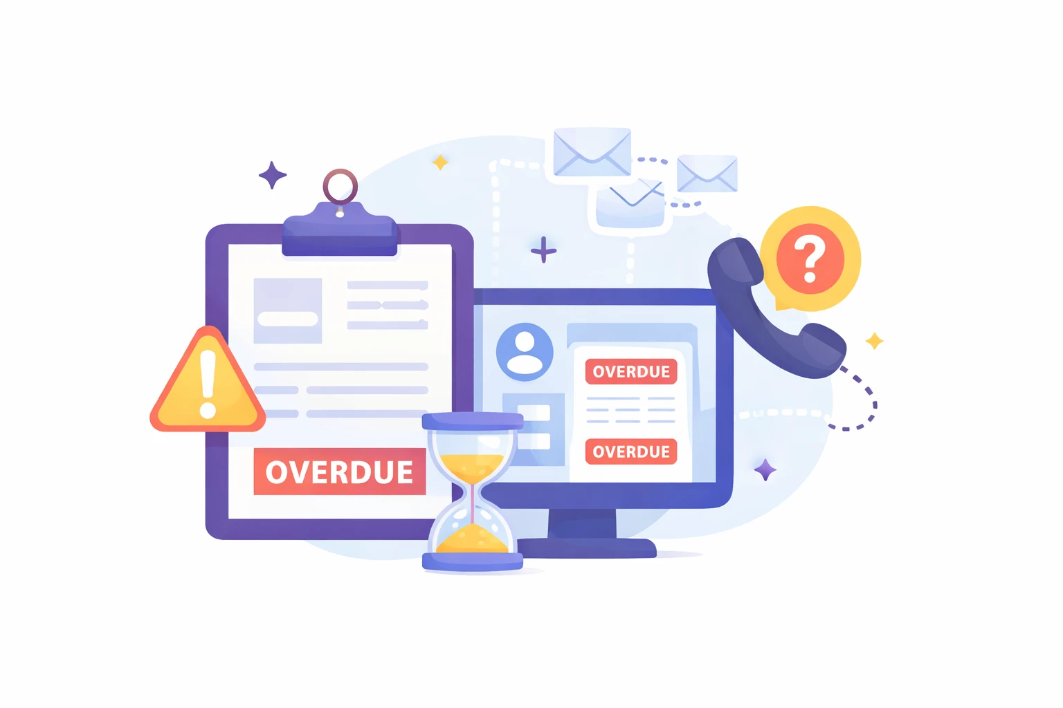 Accounting dashboard showing invoice alerts and accounts receivable notifications