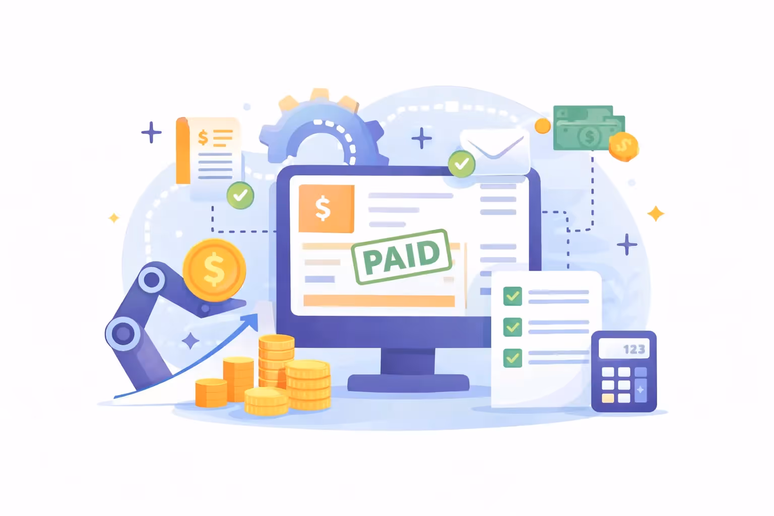 Charts and graphs show cash flow and payment progres