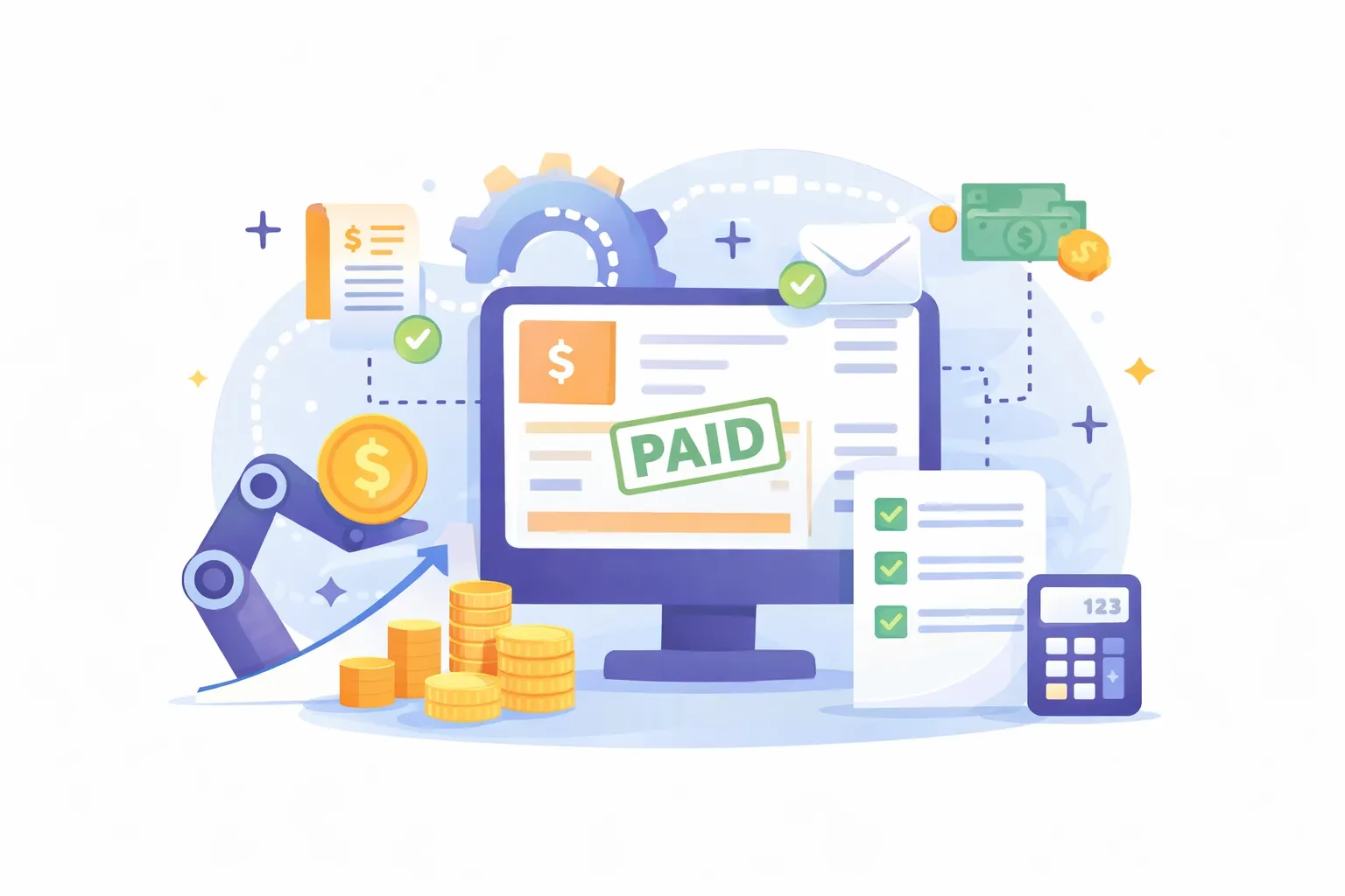 Charts and graphs show cash flow and payment progres