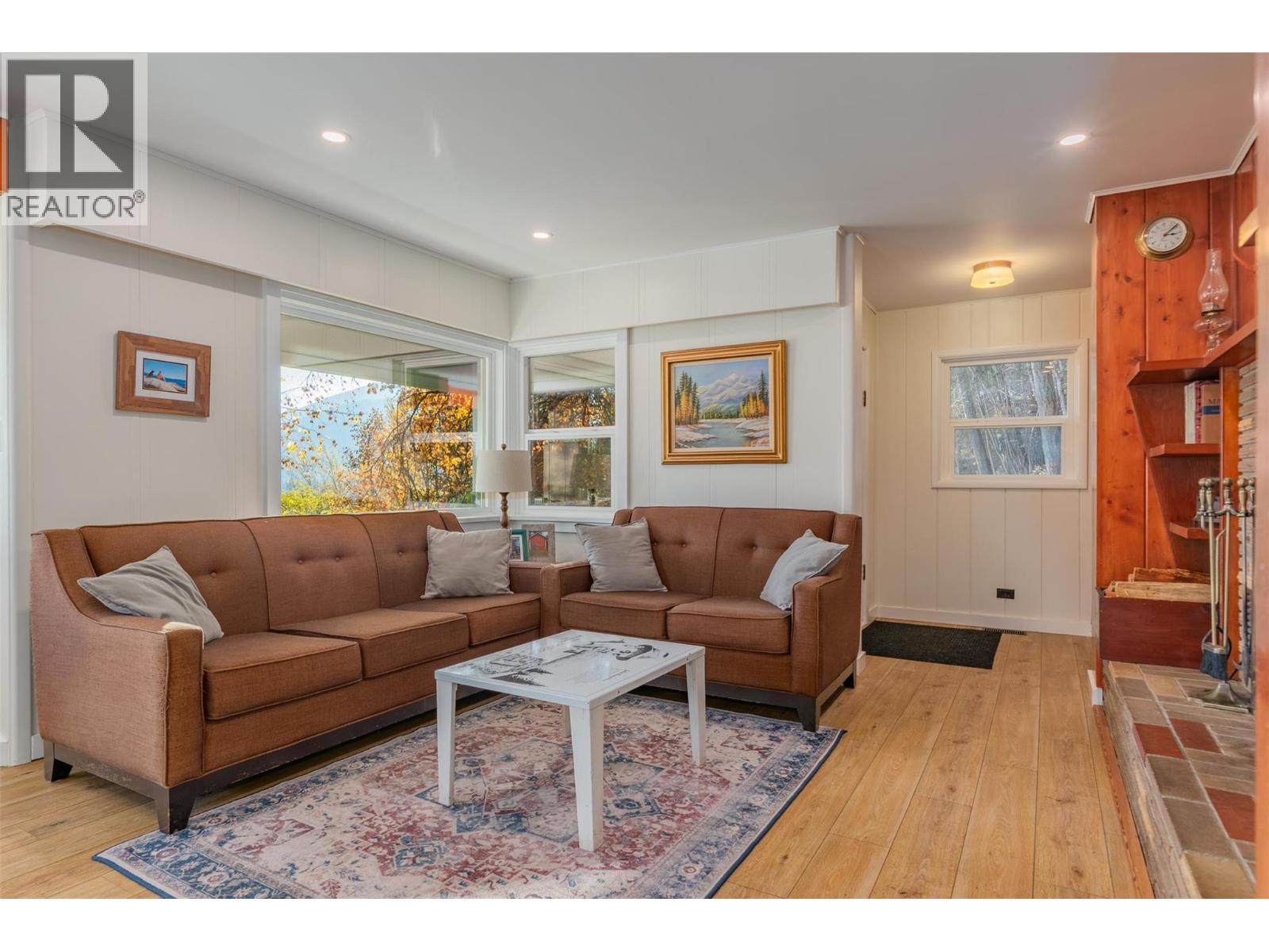 Livingroom with wood burning fireplace