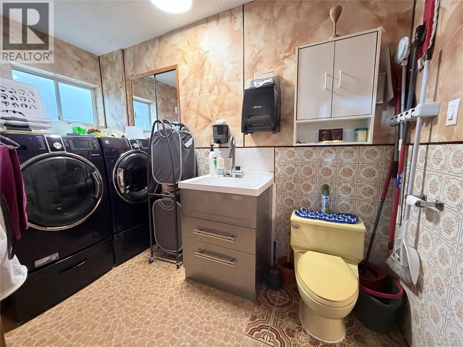 Laundry and bathroom