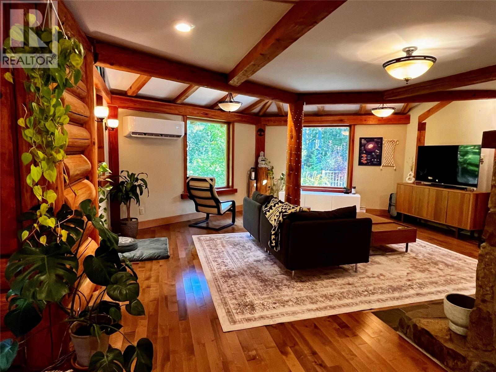 Living room with heat pump