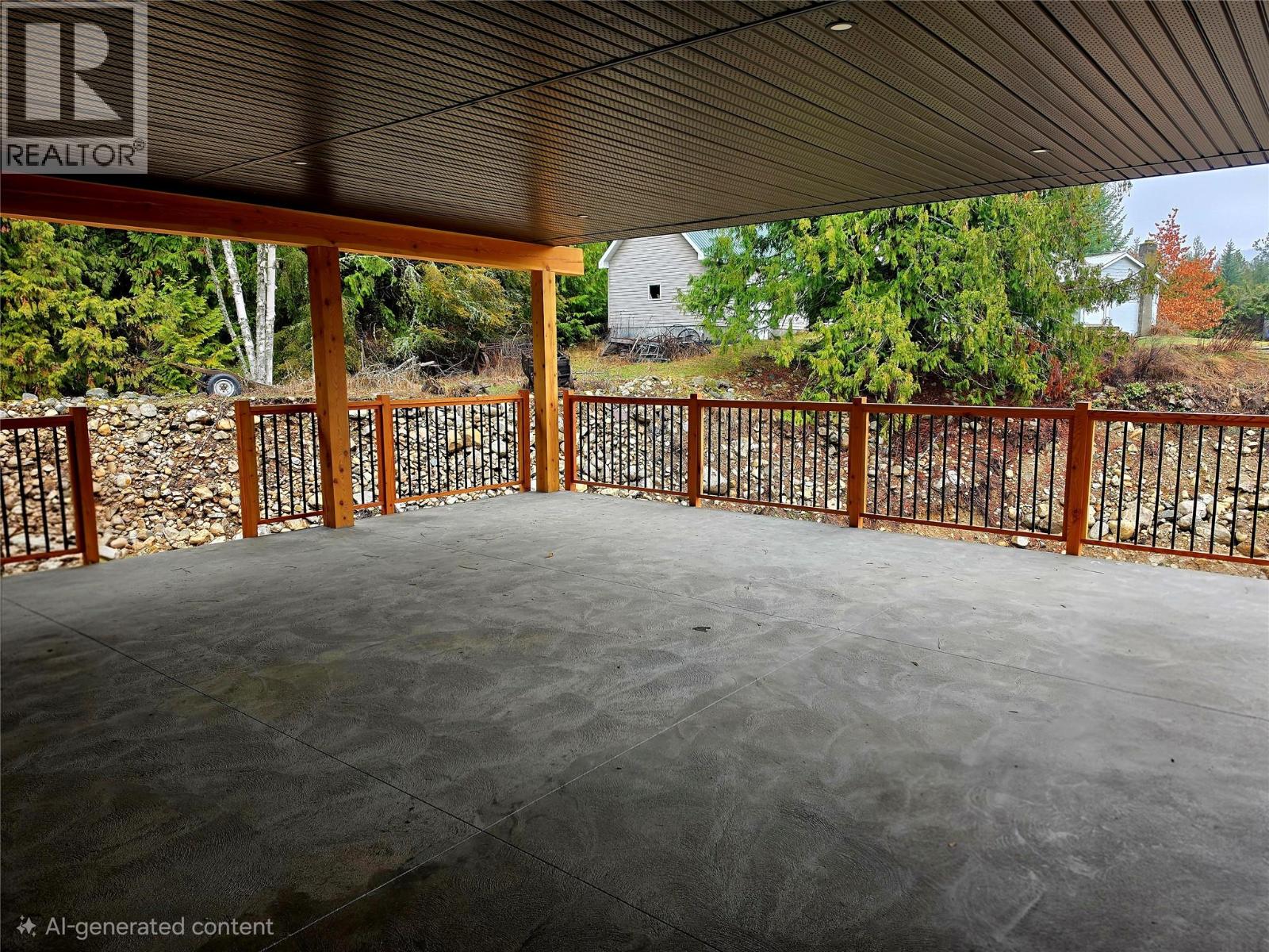 Covered Deck has gas hookup for a fire pit in center.