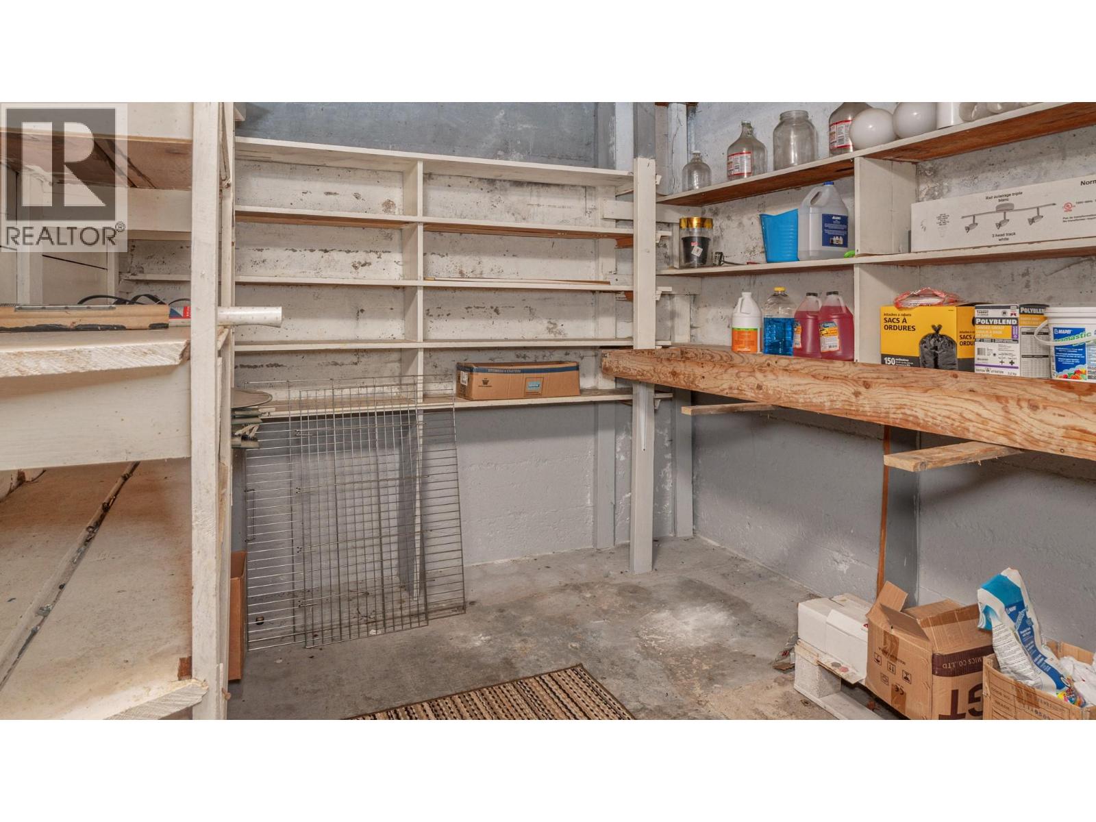 Basement storage space