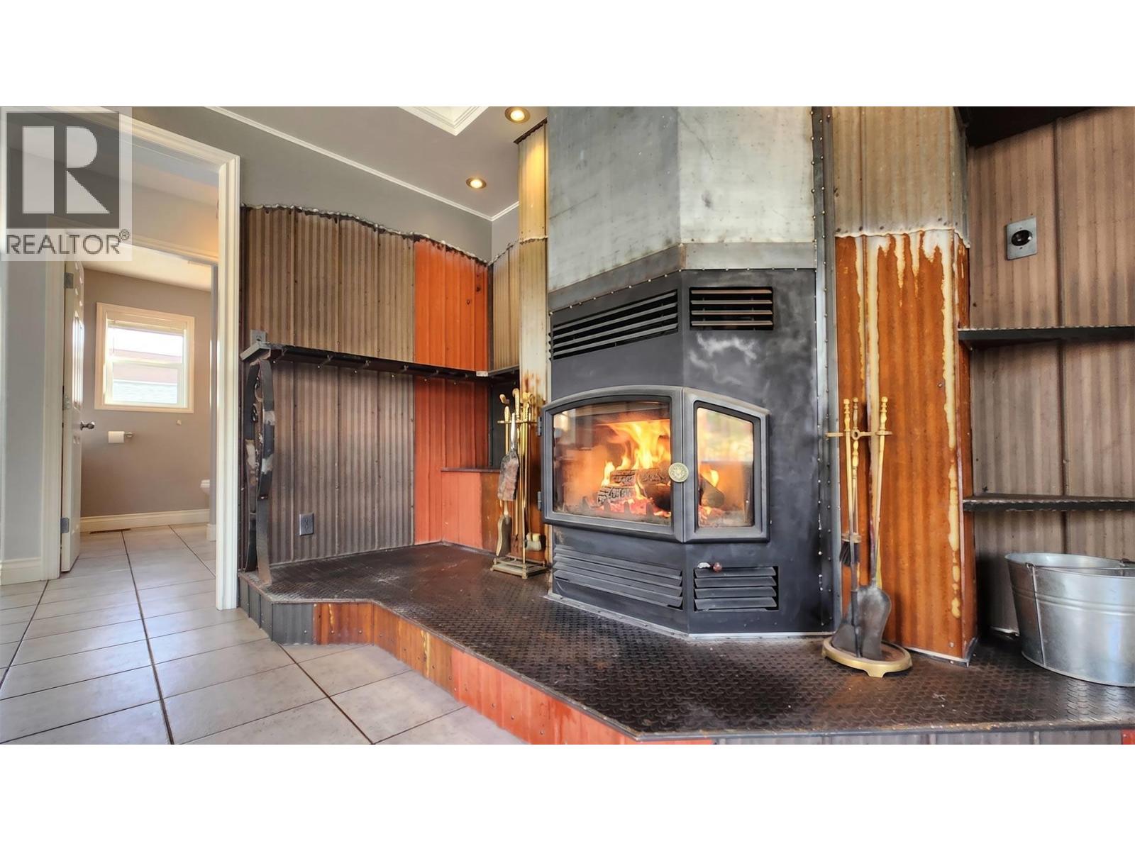 wood burning fireplace