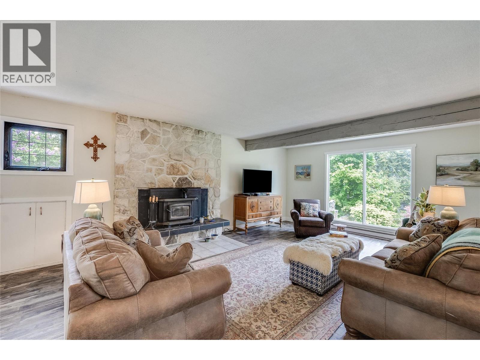 Living Room with Cozy Wett Certified Wood Stove