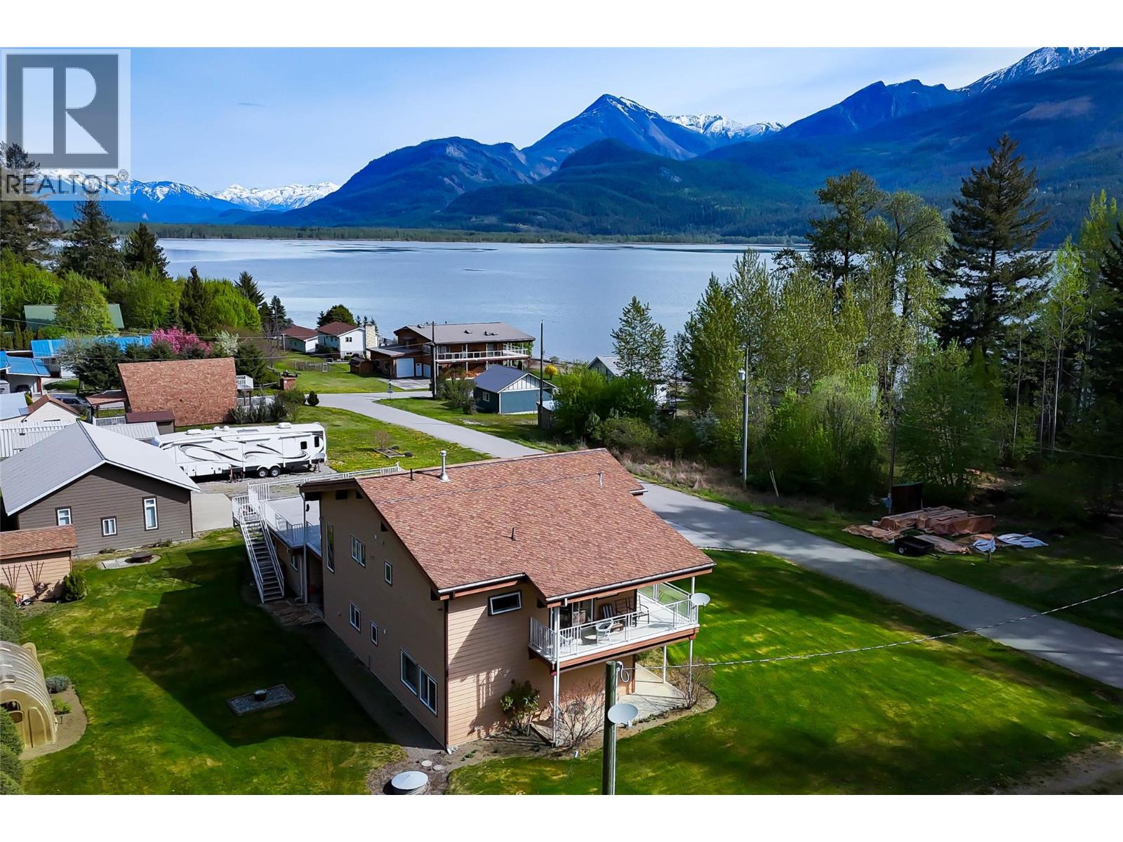 Birds eye view looking at the house and the view