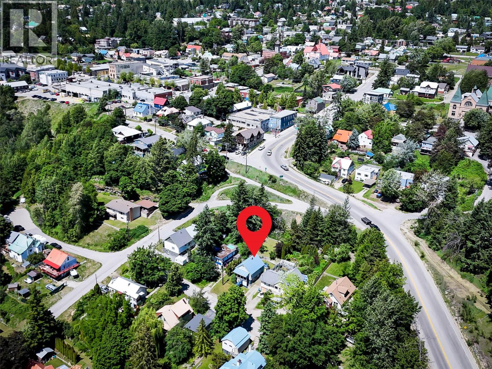 Birds eye view, walking distance to downtown Rossland, BC.