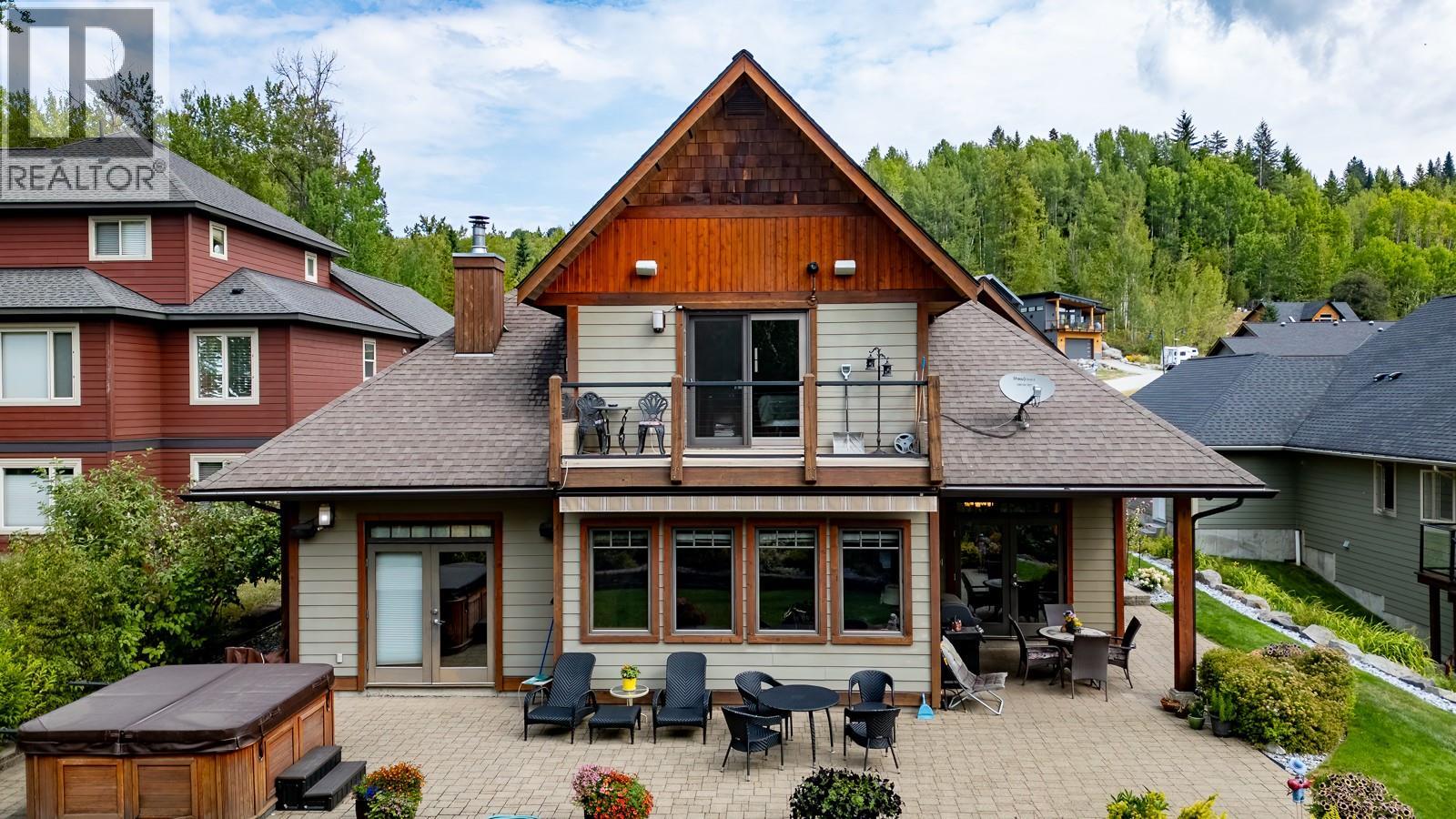 Lower view of house and patio