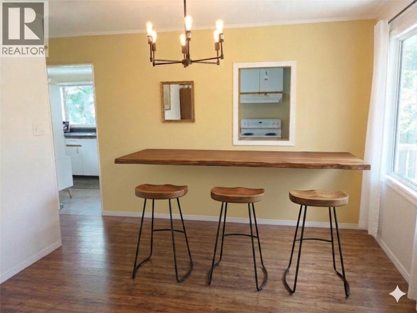 AI designed dining room with table attached to wall