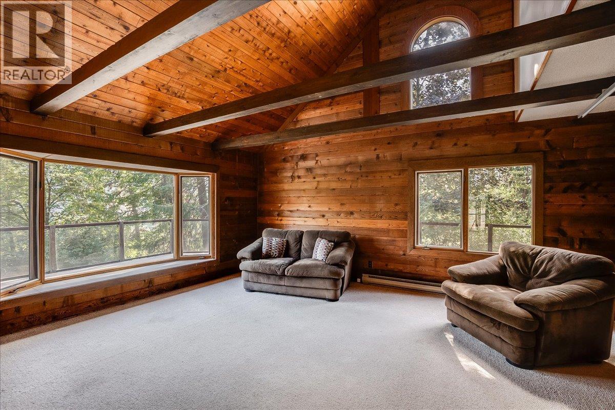 Living room with expansive bay window.