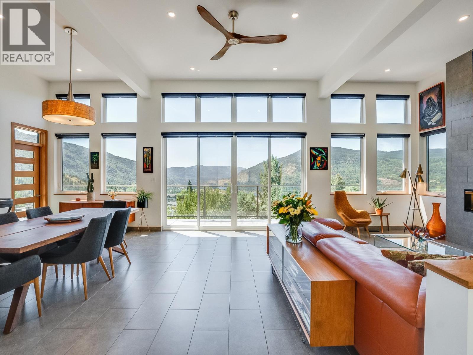 Most of the windows have solar roller shades, preserving the view, but blocking the UV rays
