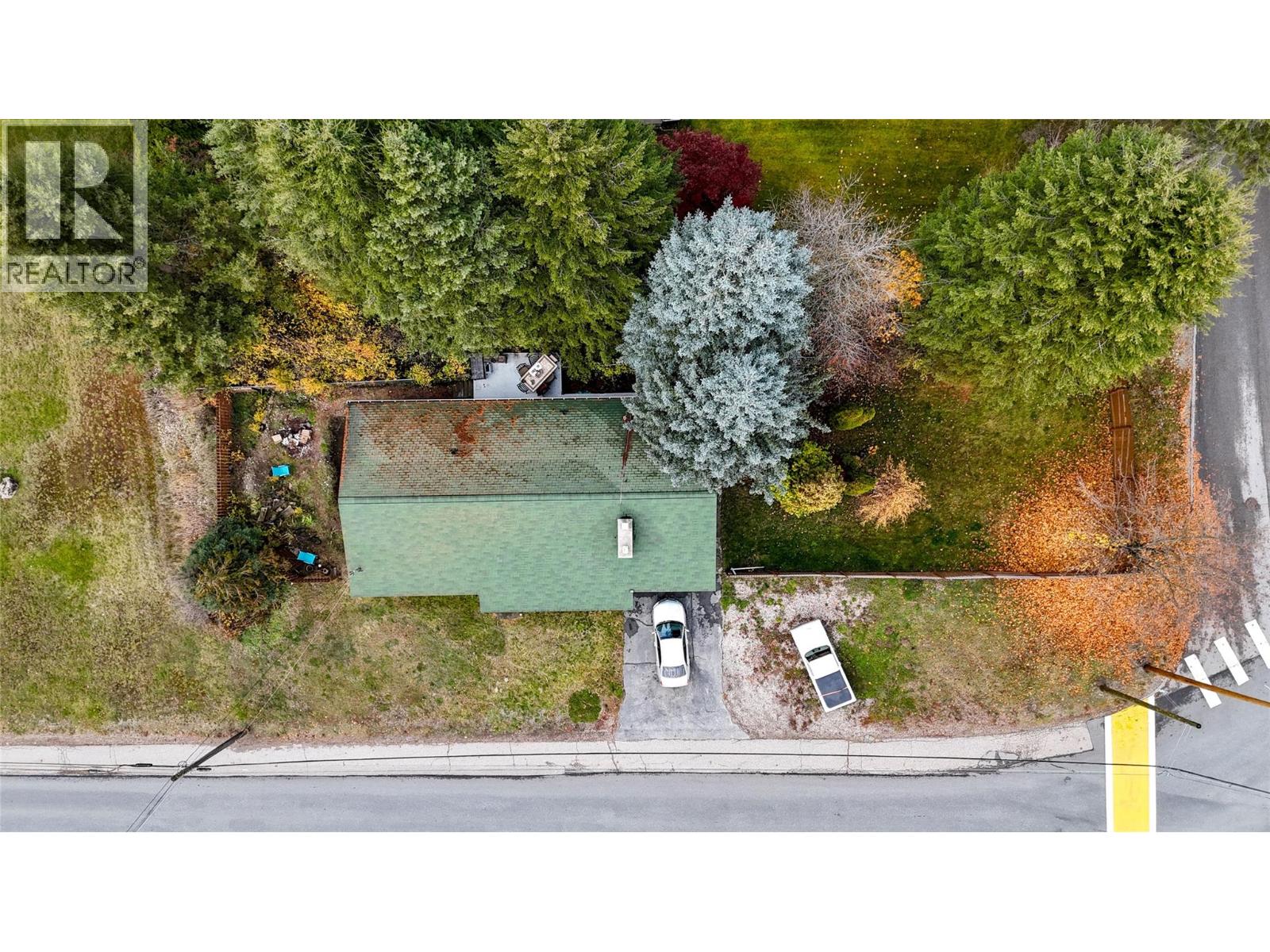 birds-eye view over property.