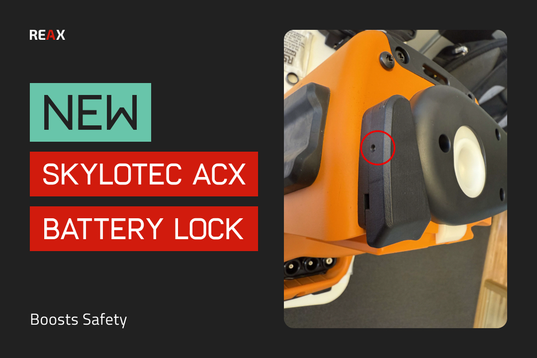 Upgrade your ACX with the new Skylotec battery lock. Retrofit available. Buy ACX & service safely with REAX UK.
