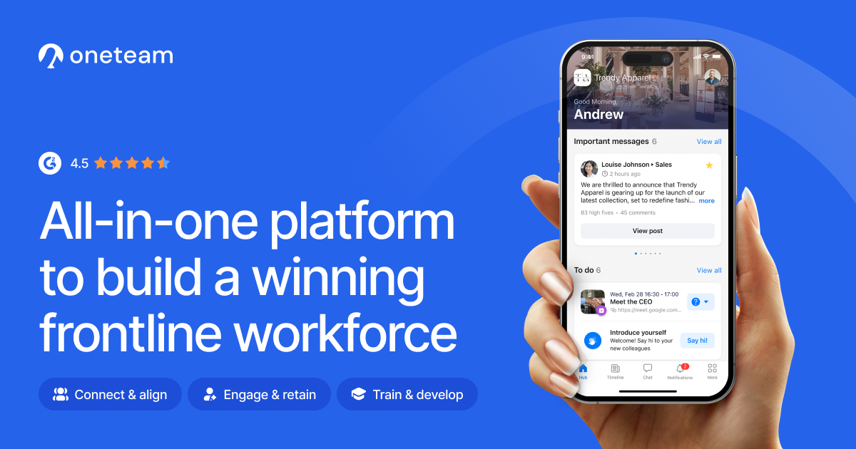 Oneteam | The employee experience app for frontline teams