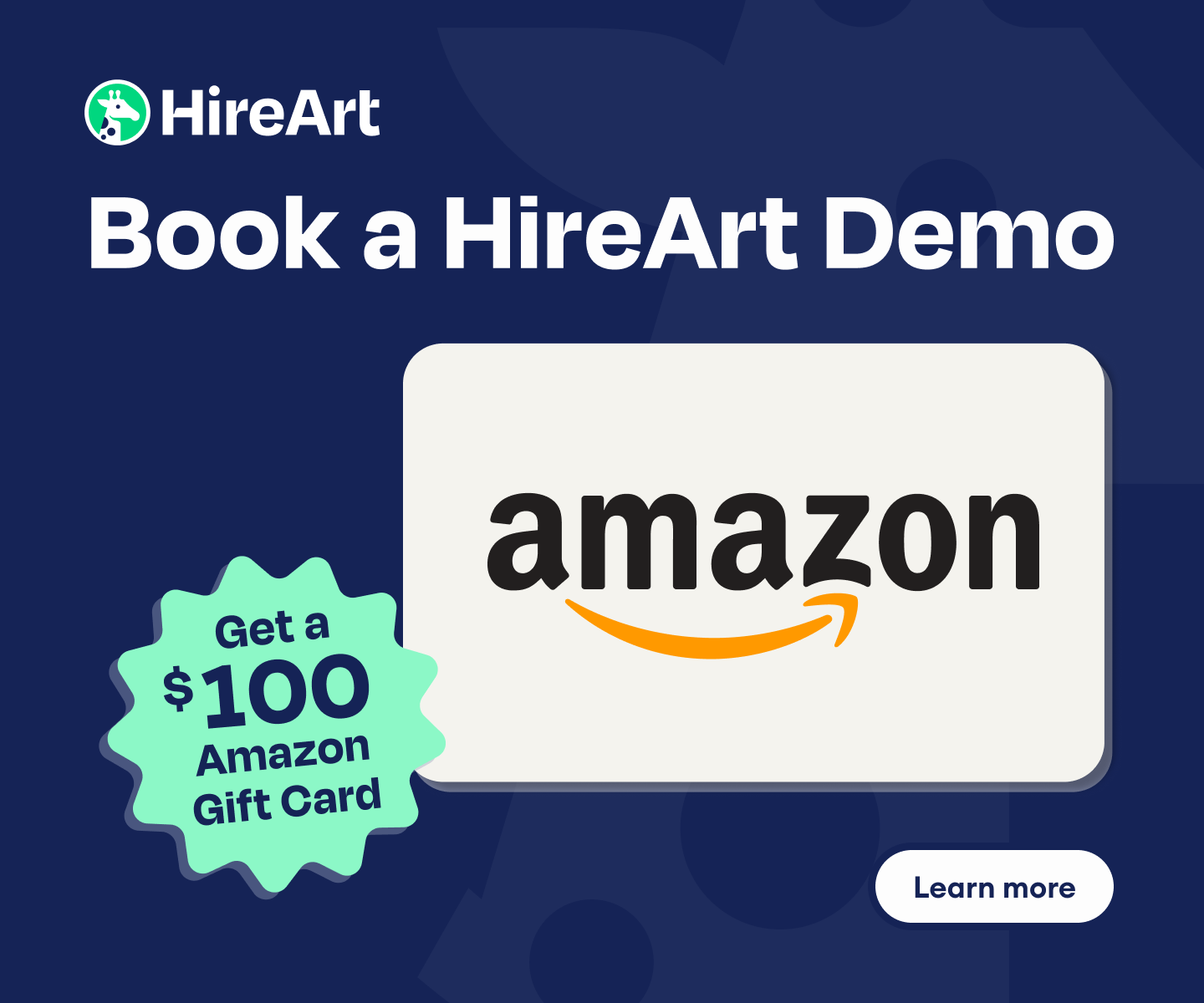 Demo the HireArt Platform and Get a $100 Amazon Gift Card 