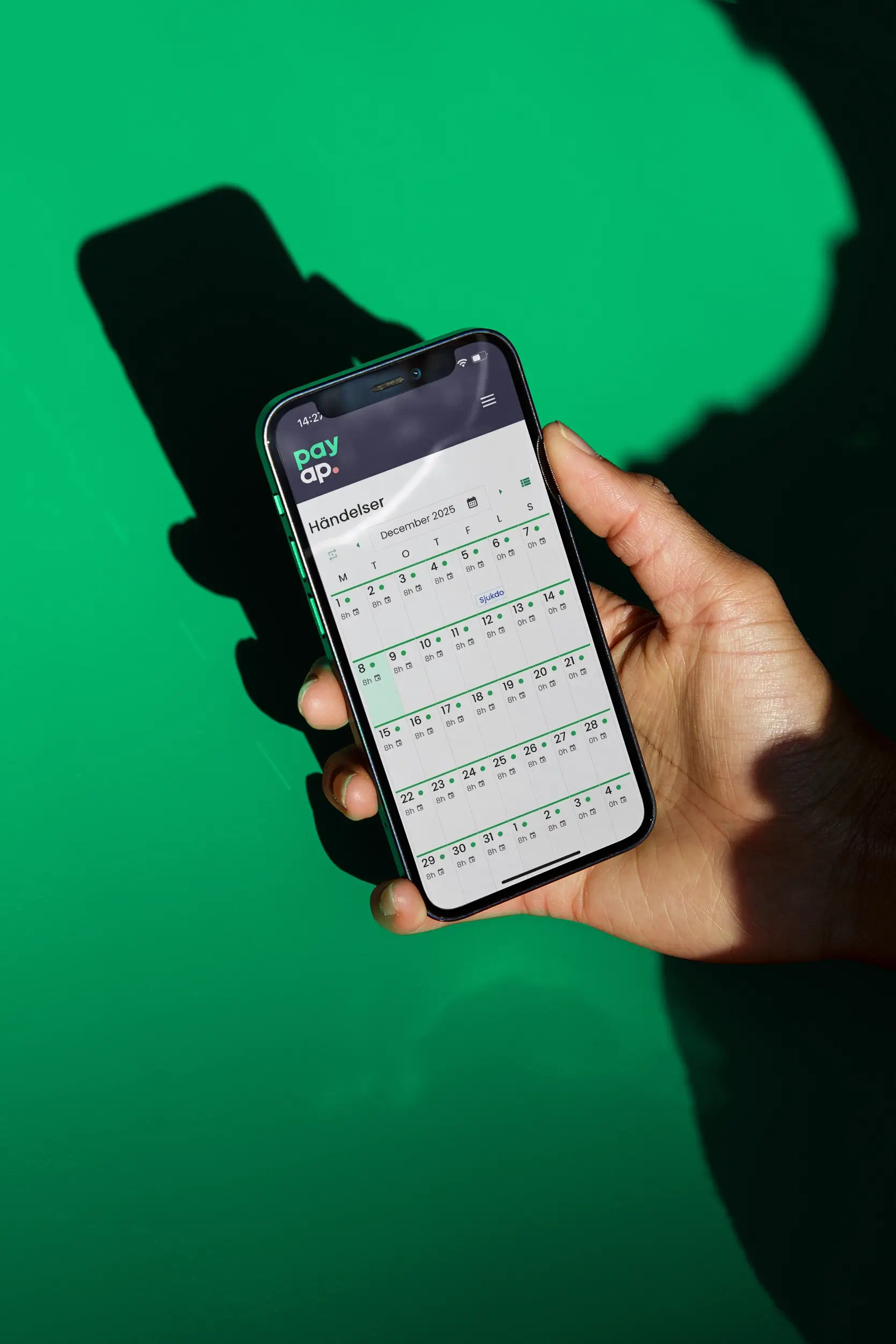 Kalendervy i mobilen
