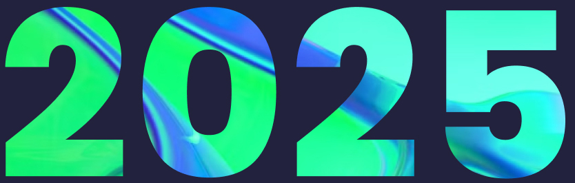 2025 in colorful blue and green letters